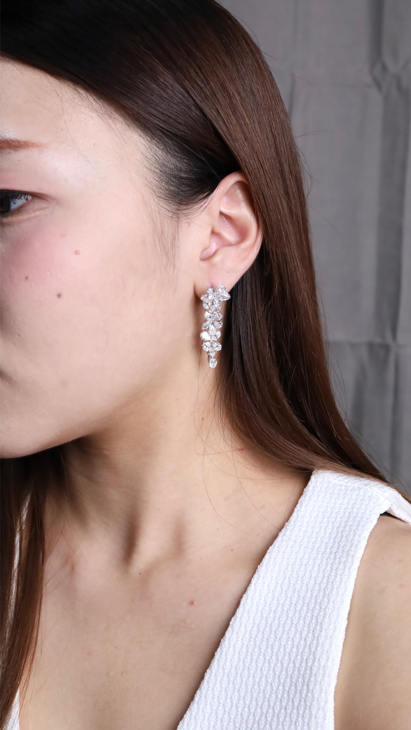 Gardenia Cascade 9.60 Carat Fancy-Cut Diamond Earrings - Image 2