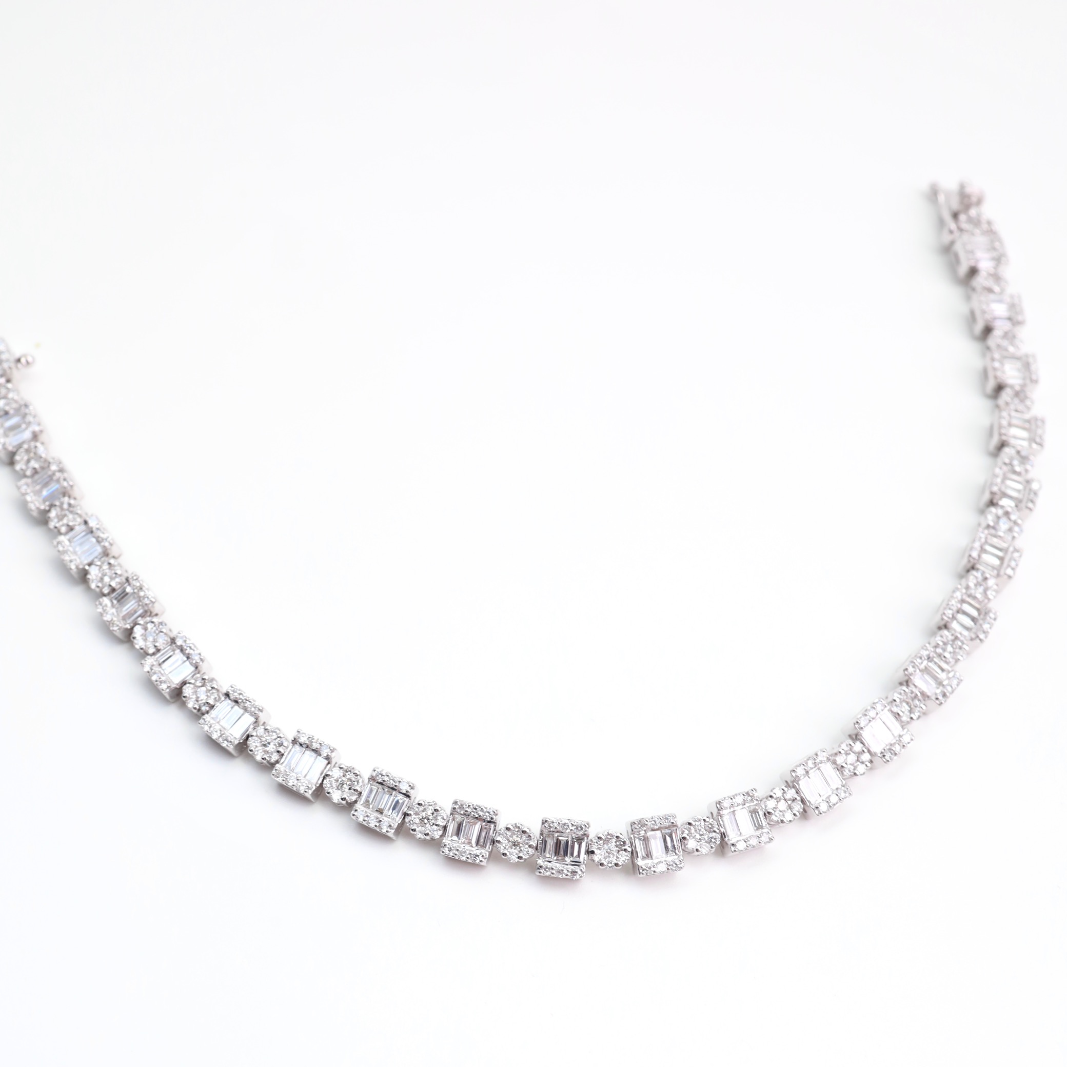 5.71 Carat Diamond Illusion Eternity Bracelet in 18K White Gold - Image 5