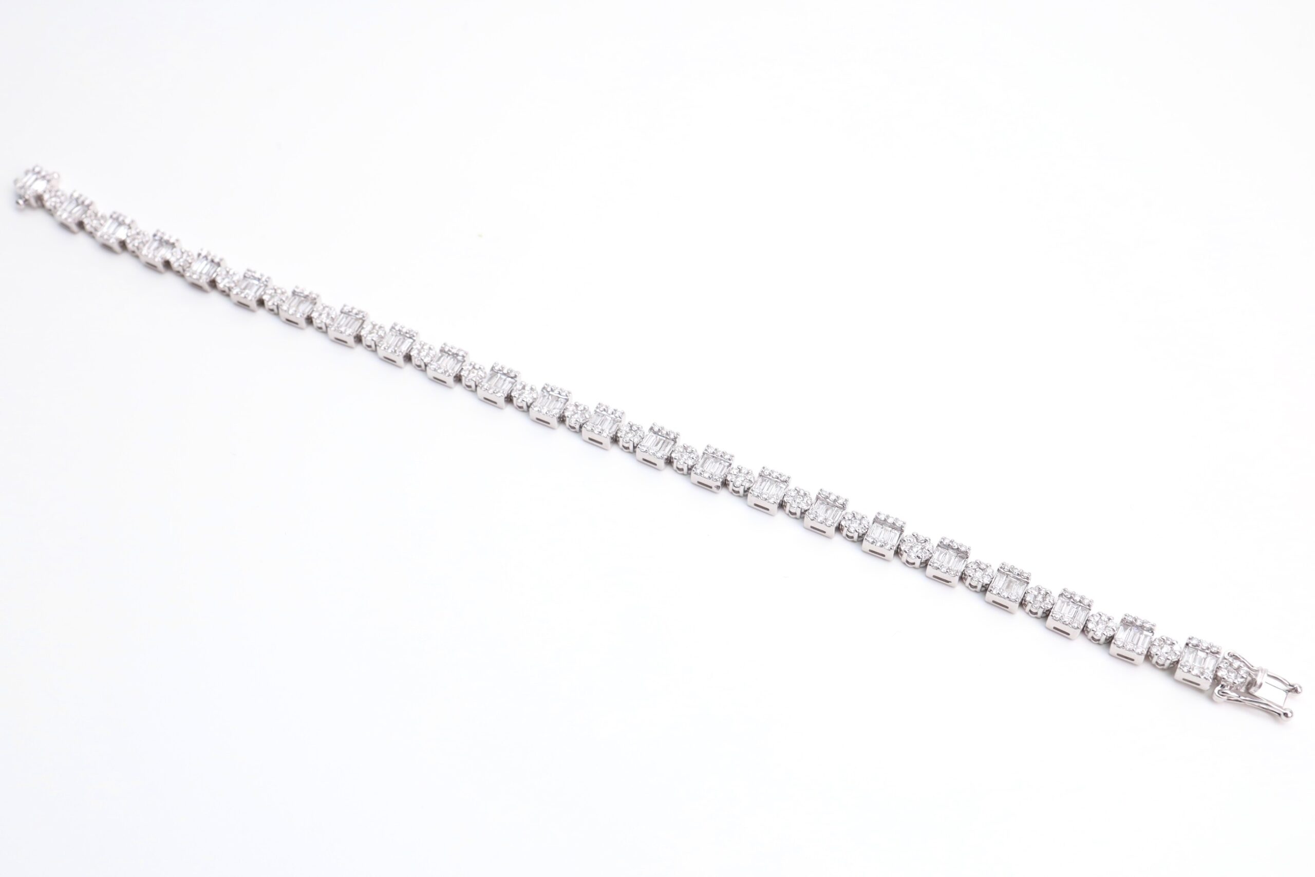 5.71 Carat Diamond Illusion Eternity Bracelet in 18K White Gold - Image 6