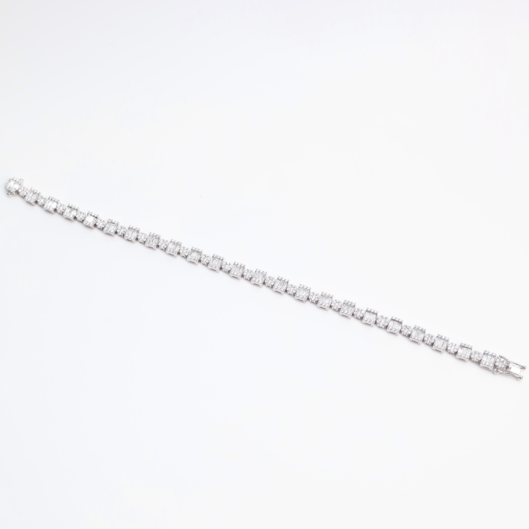 5.71 Carat Diamond Illusion Eternity Bracelet in 18K White Gold - Image 8