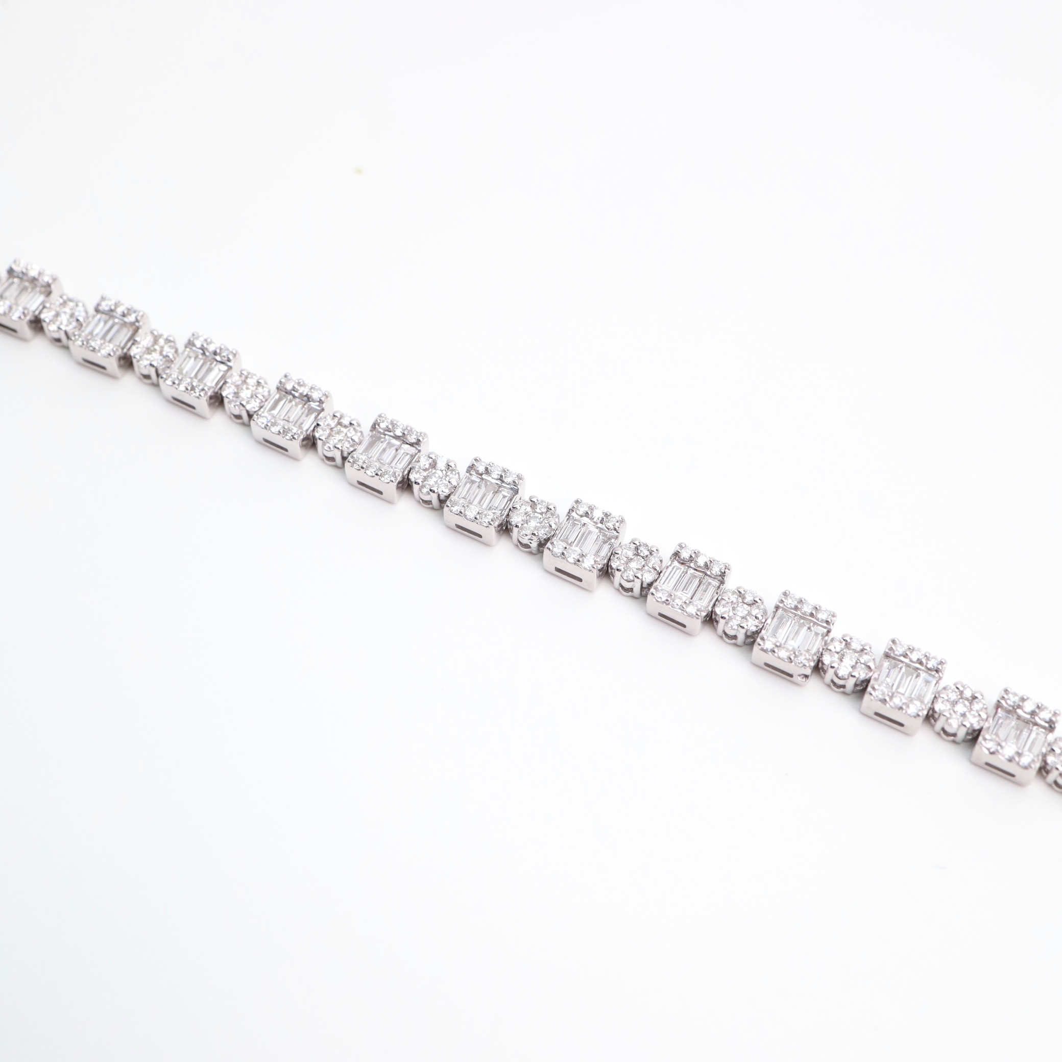 5.71 Carat Diamond Illusion Eternity Bracelet in 18K White Gold - Image 12