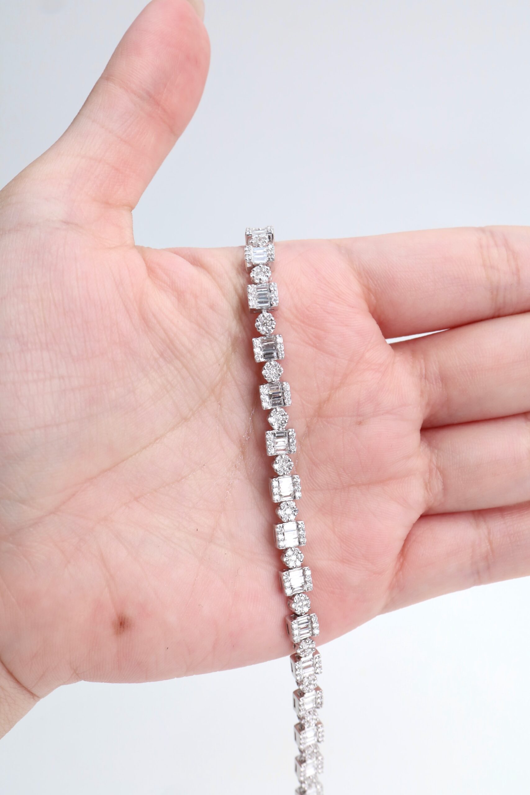 5.71 Carat Diamond Illusion Eternity Bracelet in 18K White Gold - Image 13