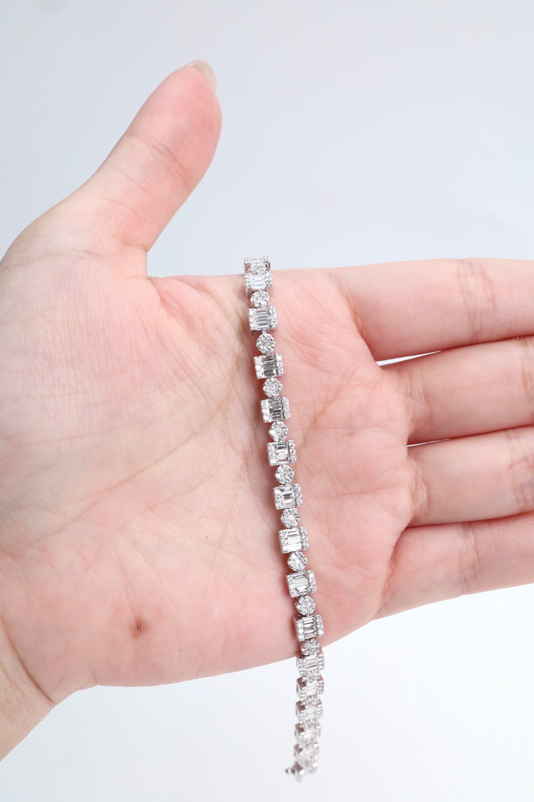 5.71 Carat Diamond Illusion Eternity Bracelet in 18K White Gold - Image 4