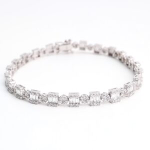 5.71 Carat Diamond Illusion Eternity Bracelet in 18K White Gold
