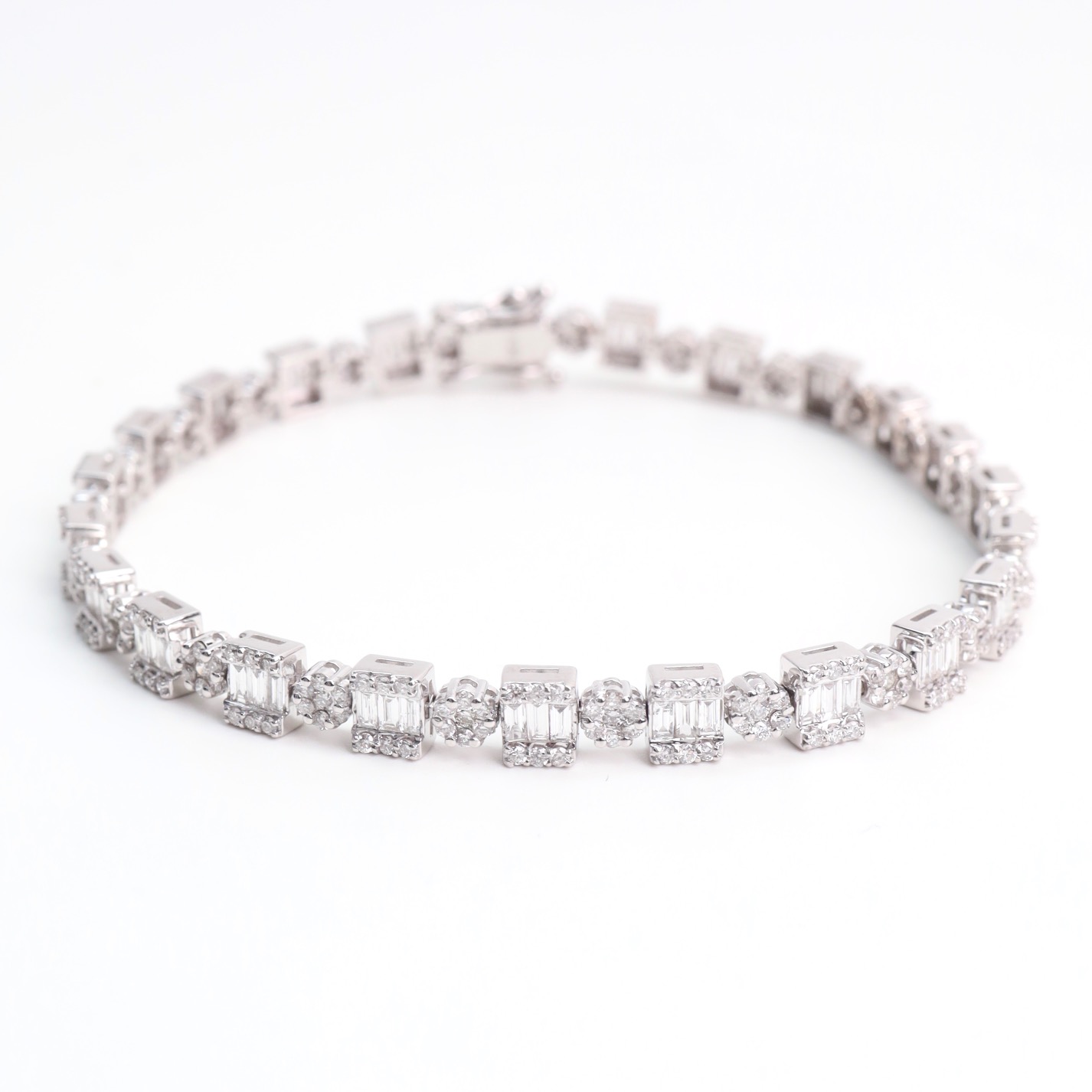 5.71 Carat Diamond Illusion Eternity Bracelet in 18K White Gold - Image 11