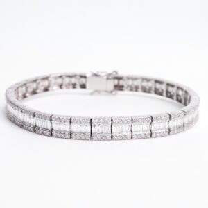 5.73 Carat Diamond Illusion Bracelet in 14K White Gold