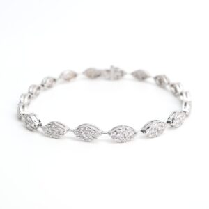 4.35 Carat Diamond Illusion Eternity Bracelet in 18K White Gold