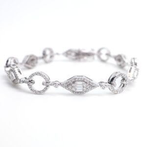 2.45 Carat Diamond Illusion Eternity Bracelet in 18K White Gold