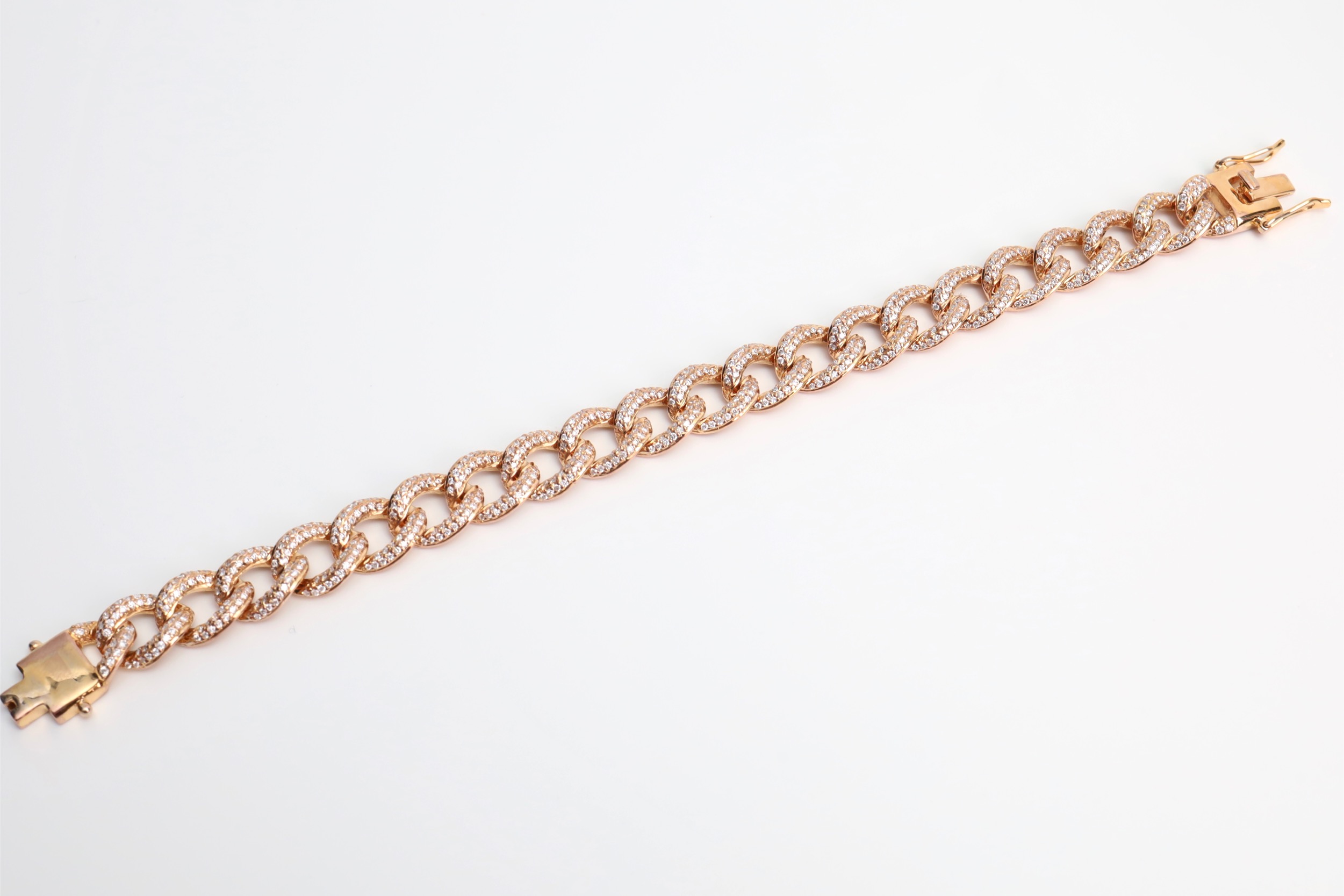 2.84 Carat Diamond Chain Bracelet in 18K Rose Gold - Image 3