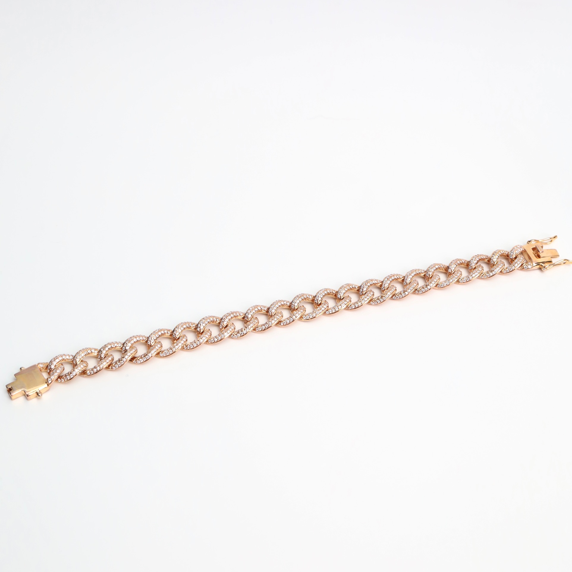 2.84 Carat Diamond Chain Bracelet in 18K Rose Gold - Image 8