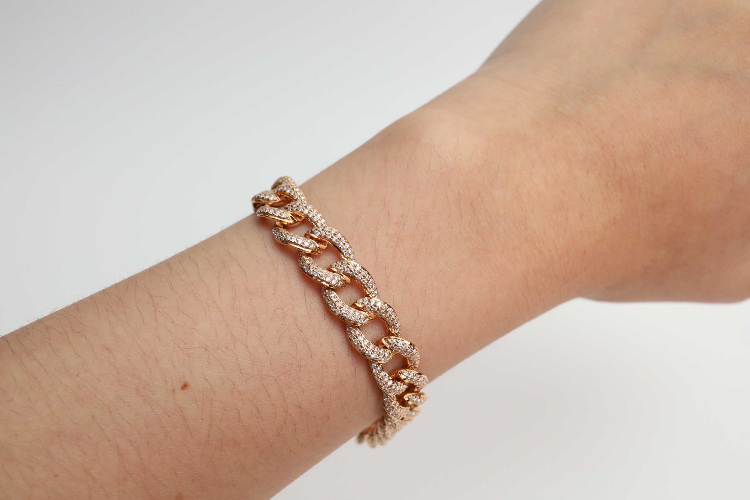 2.84 Carat Diamond Chain Bracelet in 18K Rose Gold - Image 9