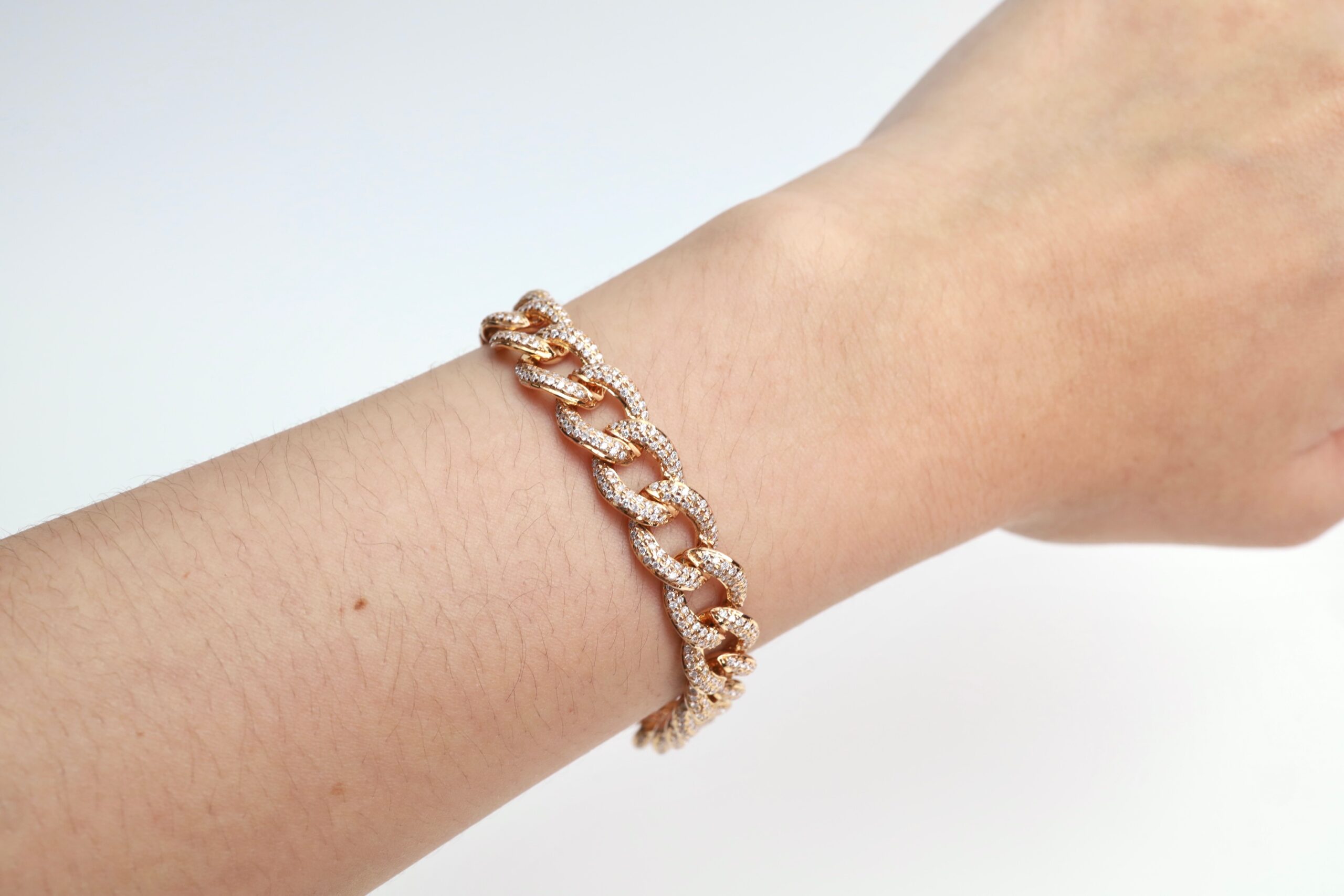 2.84 Carat Diamond Chain Bracelet in 18K Rose Gold - Image 6