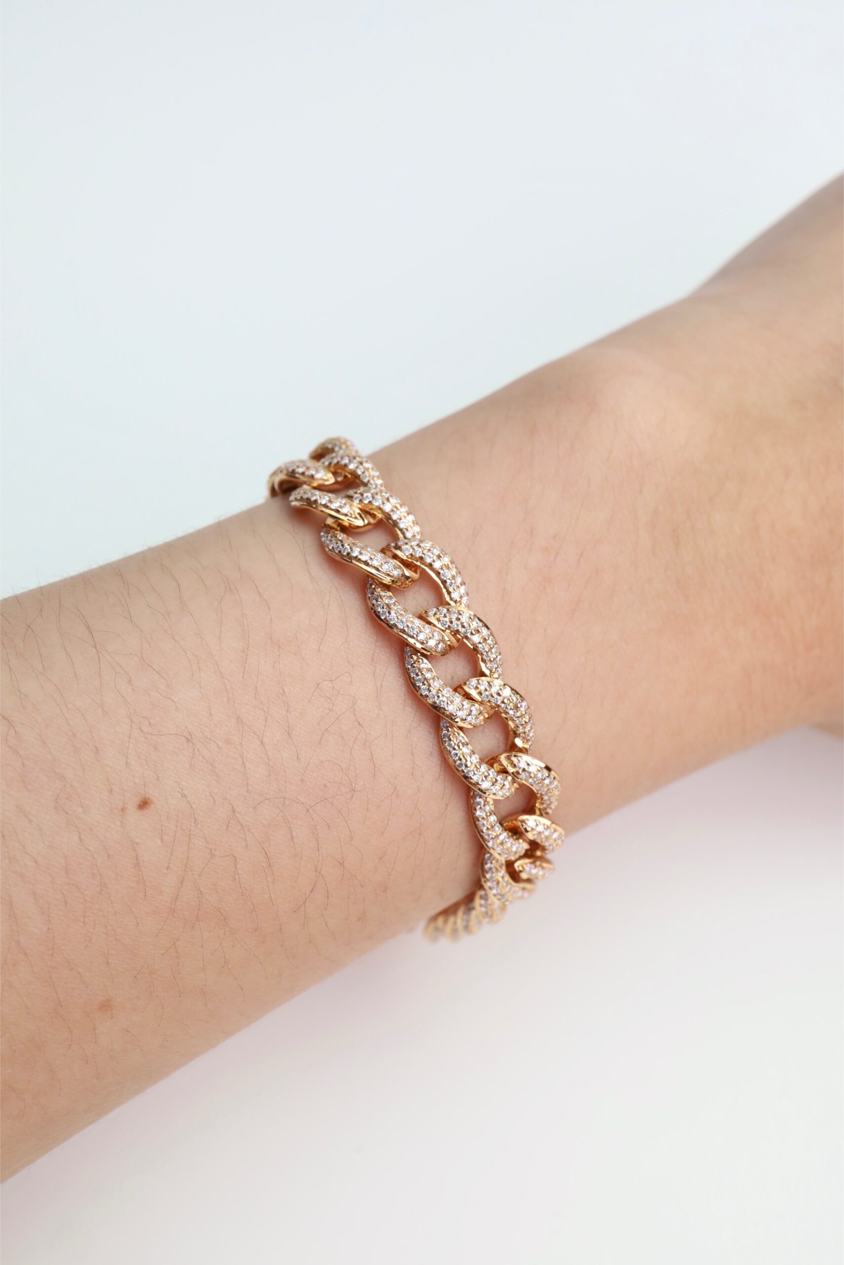 2.84 Carat Diamond Chain Bracelet in 18K Rose Gold - Image 2