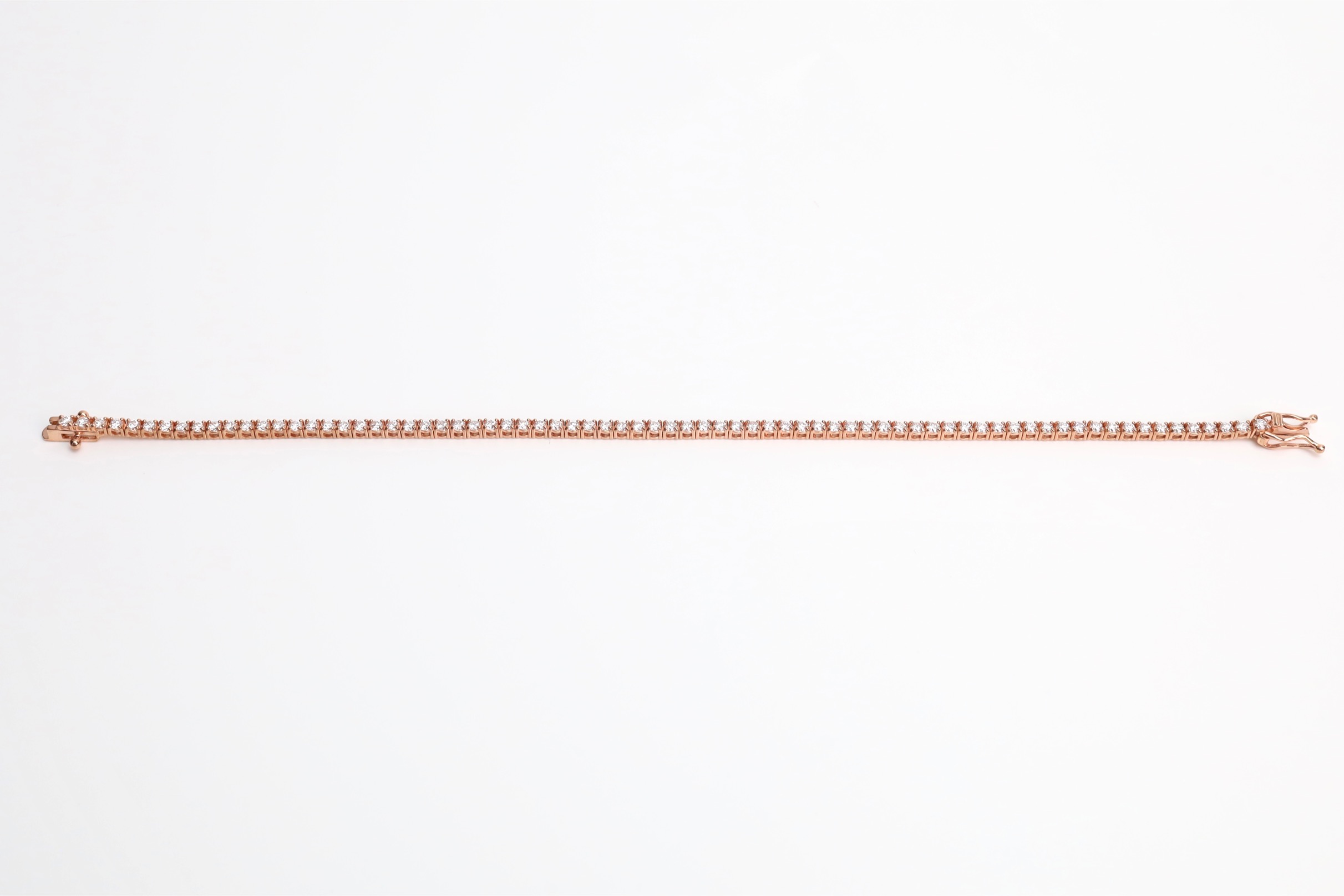 3.14 Carat Round Diamond Eternity Tennis Bracelet in 18K Rose Gold - Image 4