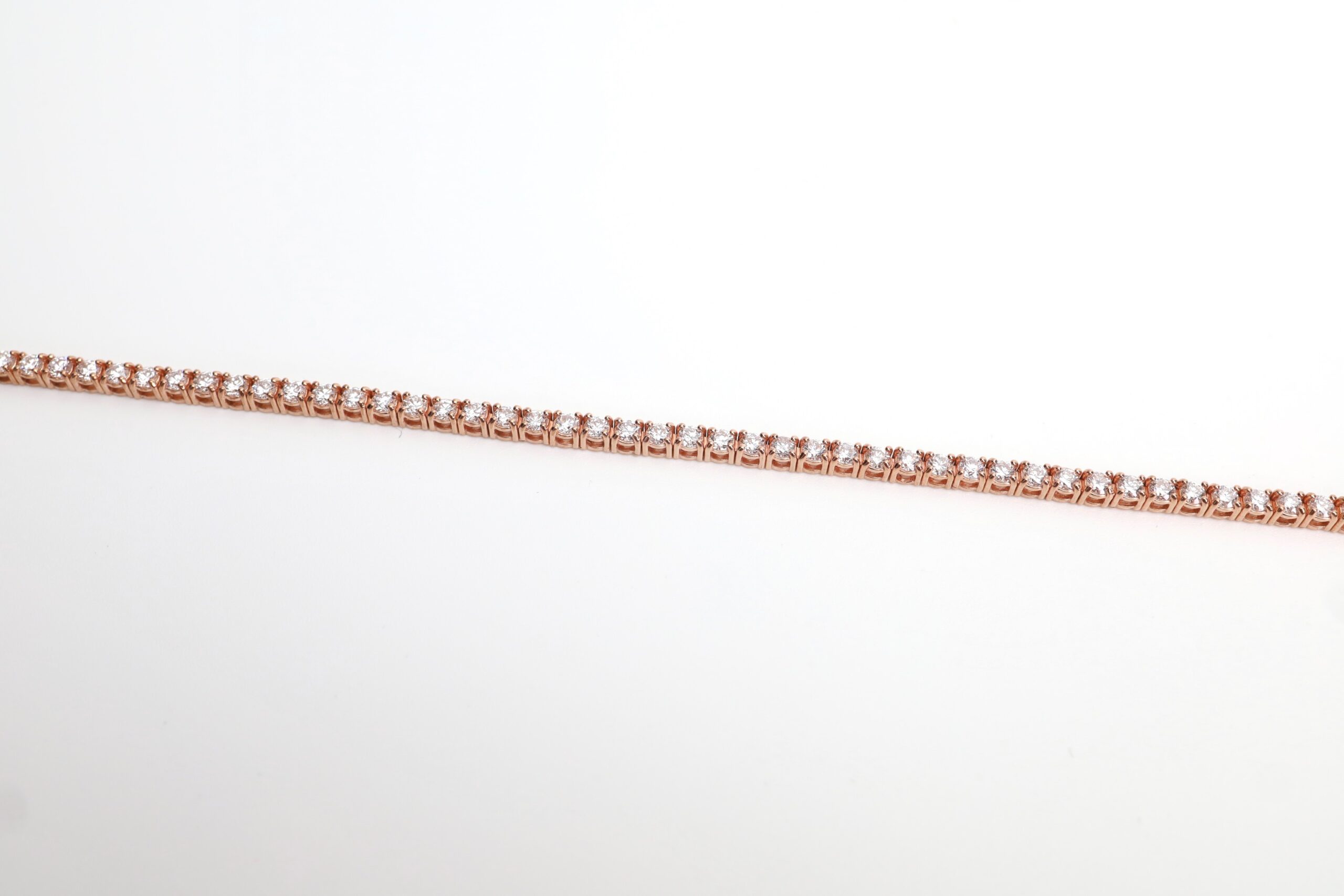 3.14 Carat Round Diamond Eternity Tennis Bracelet in 18K Rose Gold - Image 3