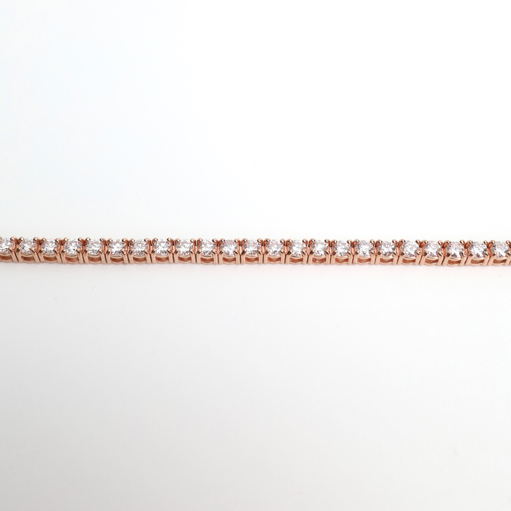 3.14 Carat Round Diamond Eternity Tennis Bracelet in 18K Rose Gold - Image 5