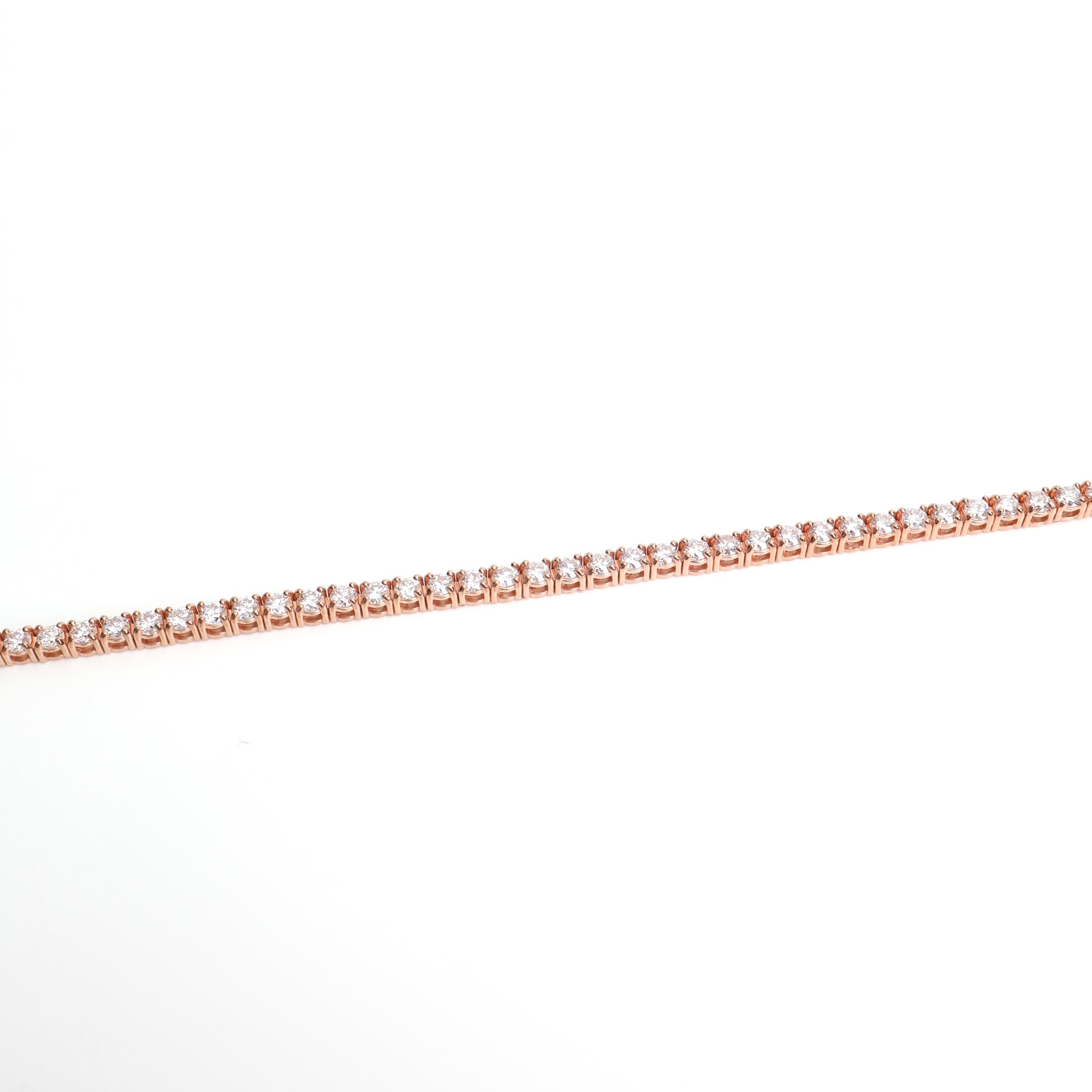 3.14 Carat Round Diamond Eternity Tennis Bracelet in 18K Rose Gold - Image 8