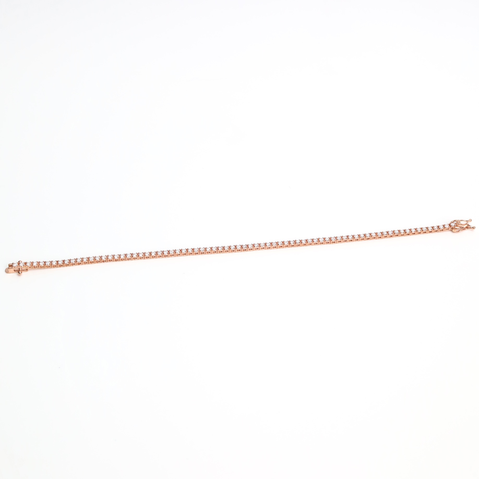 3.14 Carat Round Diamond Eternity Tennis Bracelet in 18K Rose Gold - Image 10