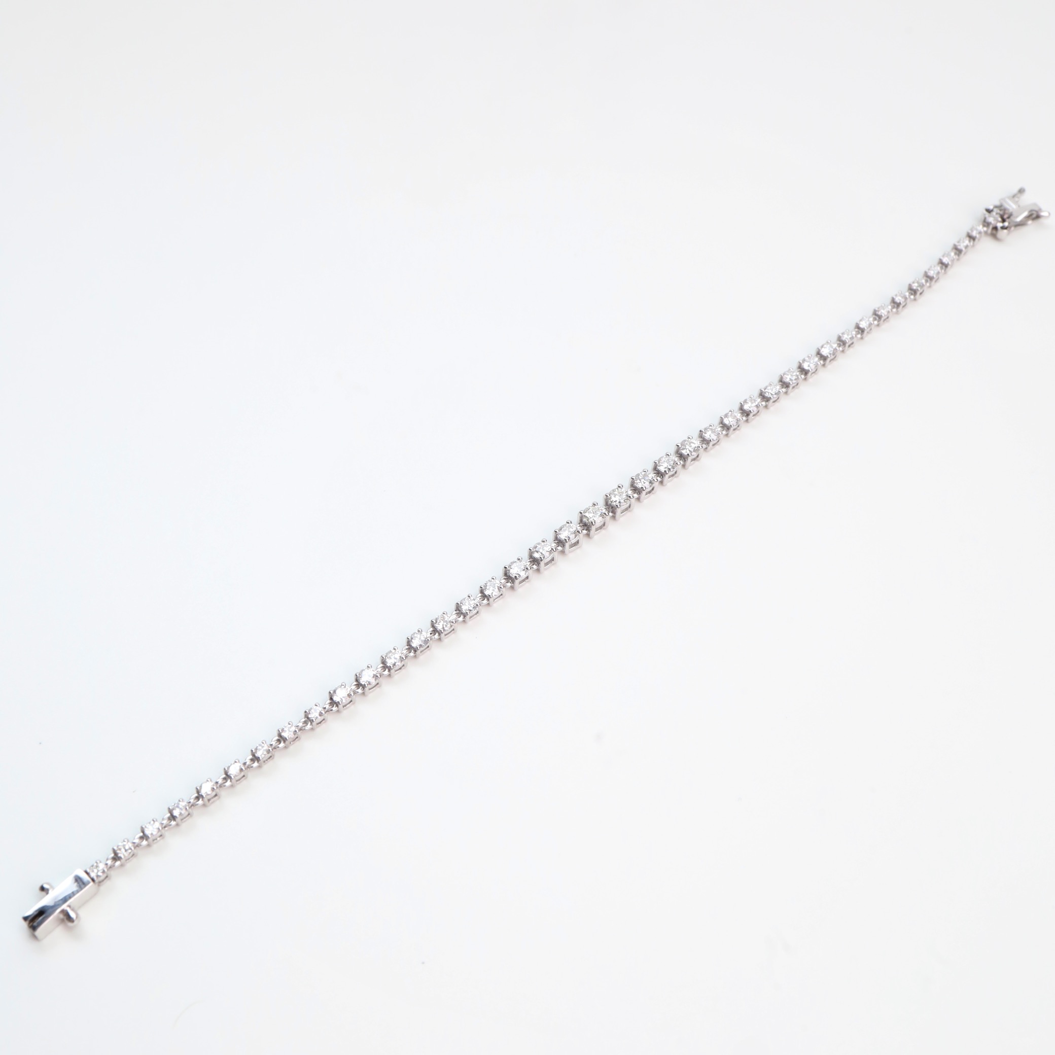 2.06 Carat Round Diamond Eternity Bracelet in 18K White Gold - Image 10