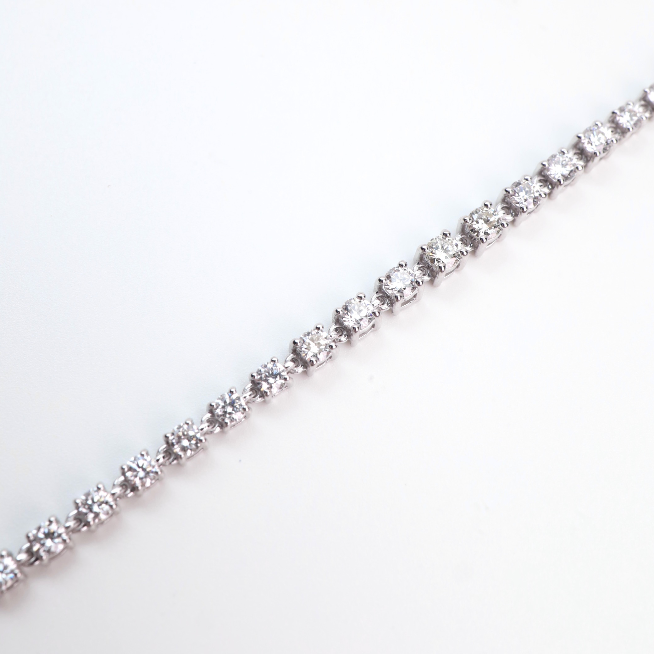 2.06 Carat Round Diamond Eternity Bracelet in 18K White Gold - Image 4