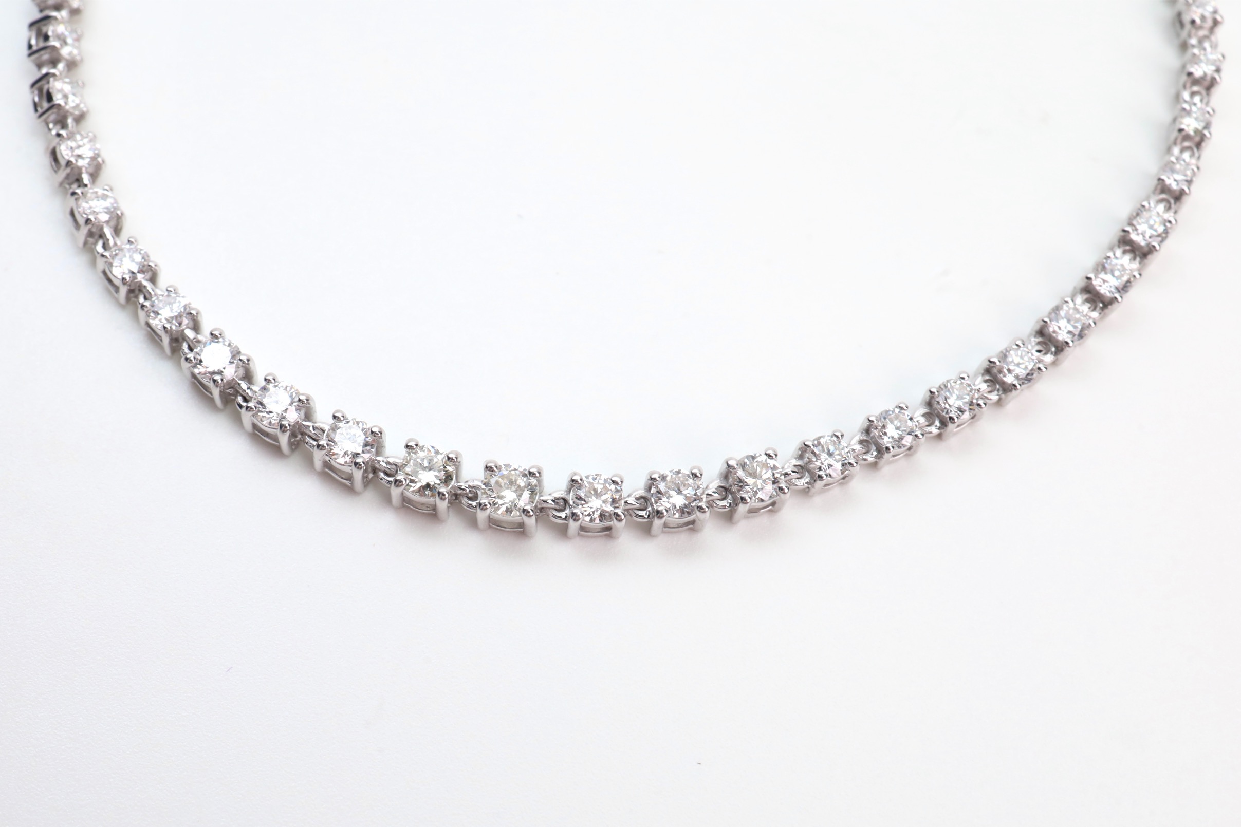 2.06 Carat Round Diamond Eternity Bracelet in 18K White Gold - Image 8