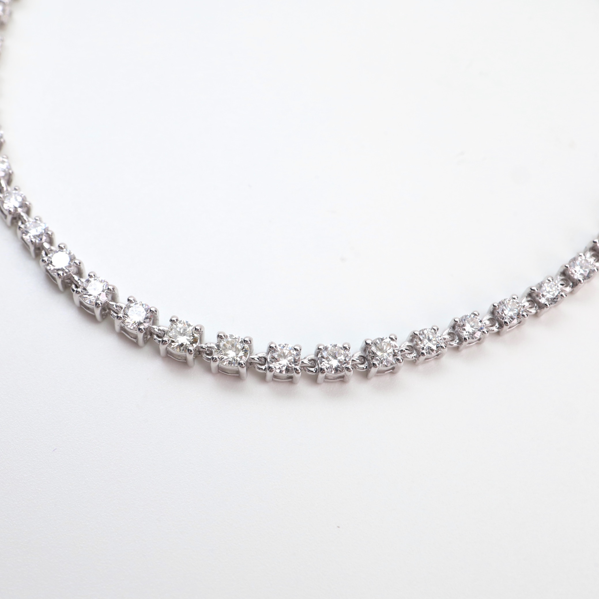 2.06 Carat Round Diamond Eternity Bracelet in 18K White Gold - Image 9
