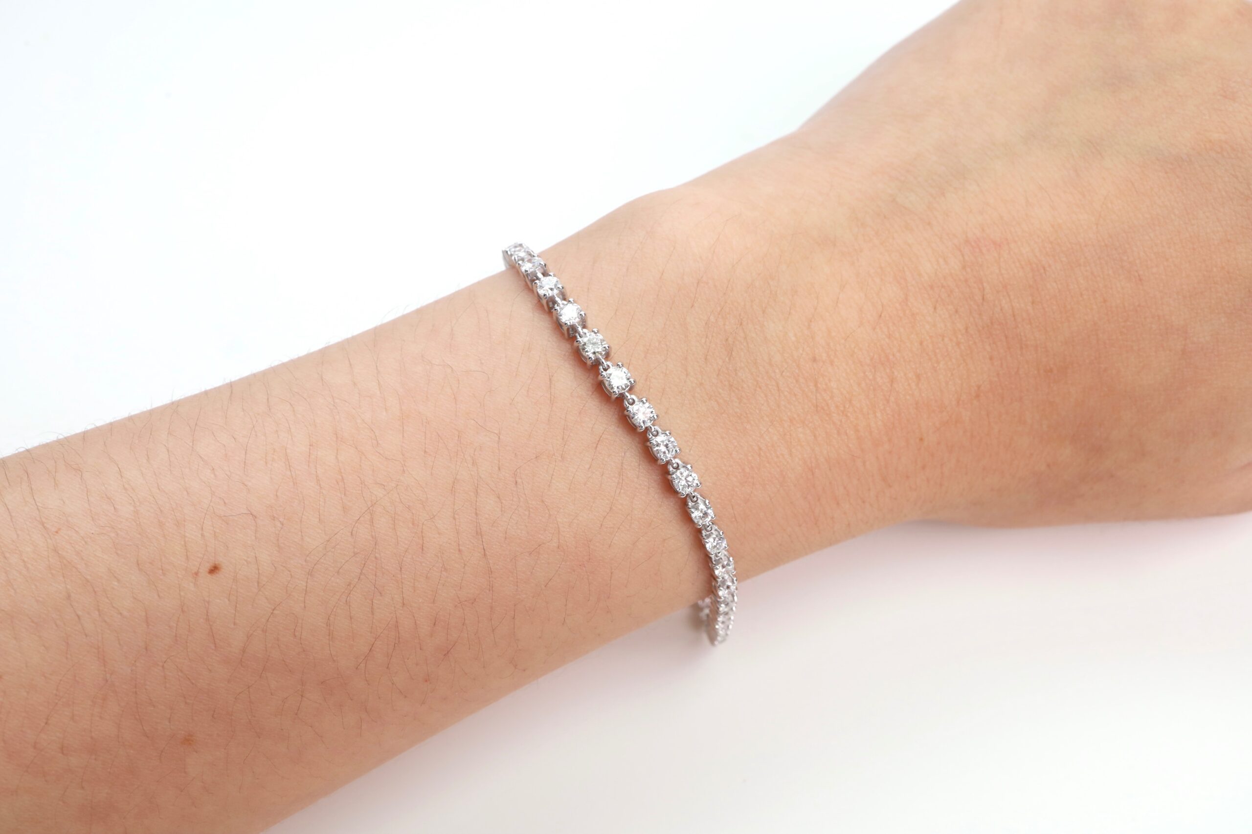 2.06 Carat Round Diamond Eternity Bracelet in 18K White Gold - Image 6