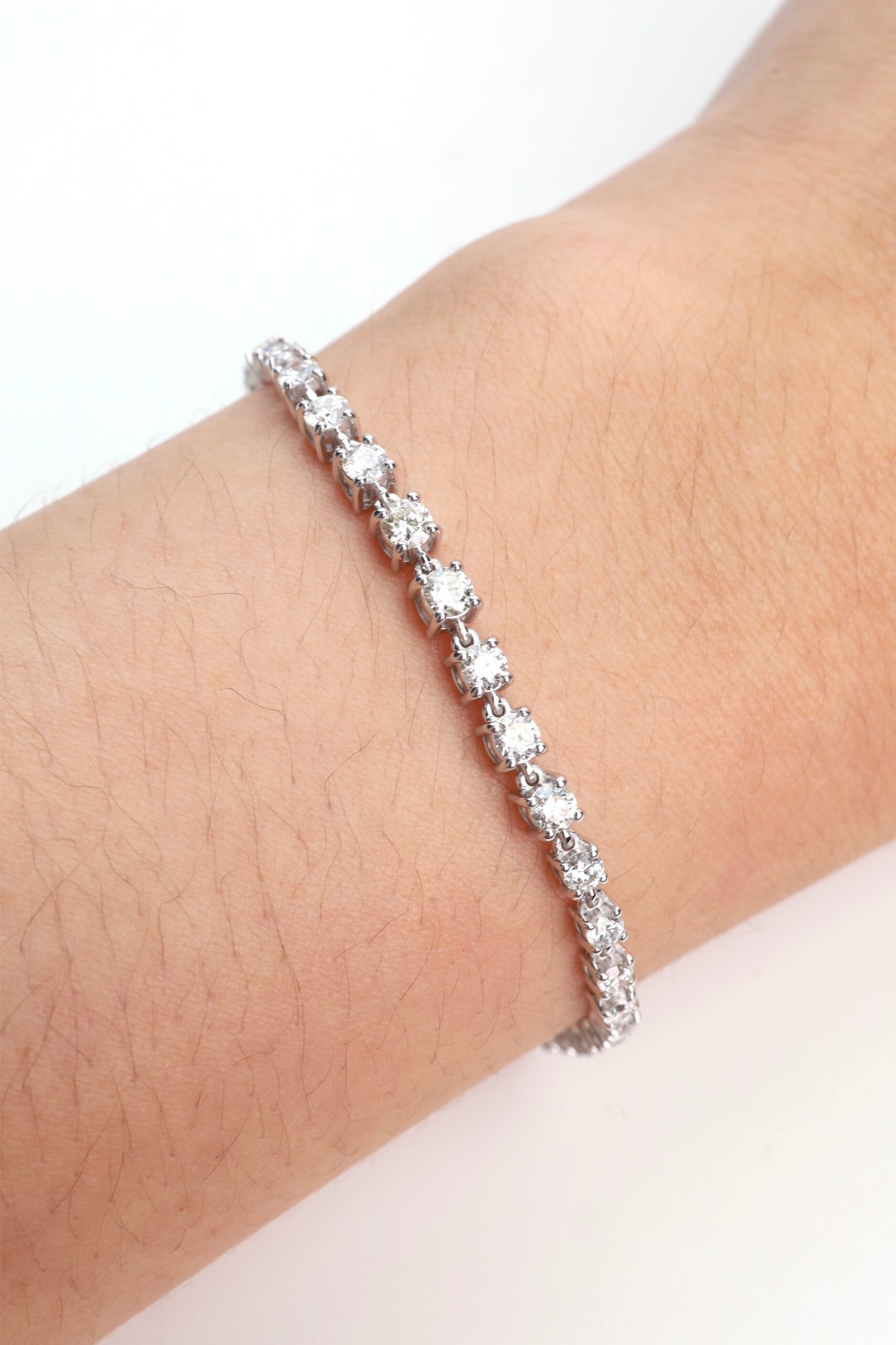 2.06 Carat Round Diamond Eternity Bracelet in 18K White Gold - Image 11