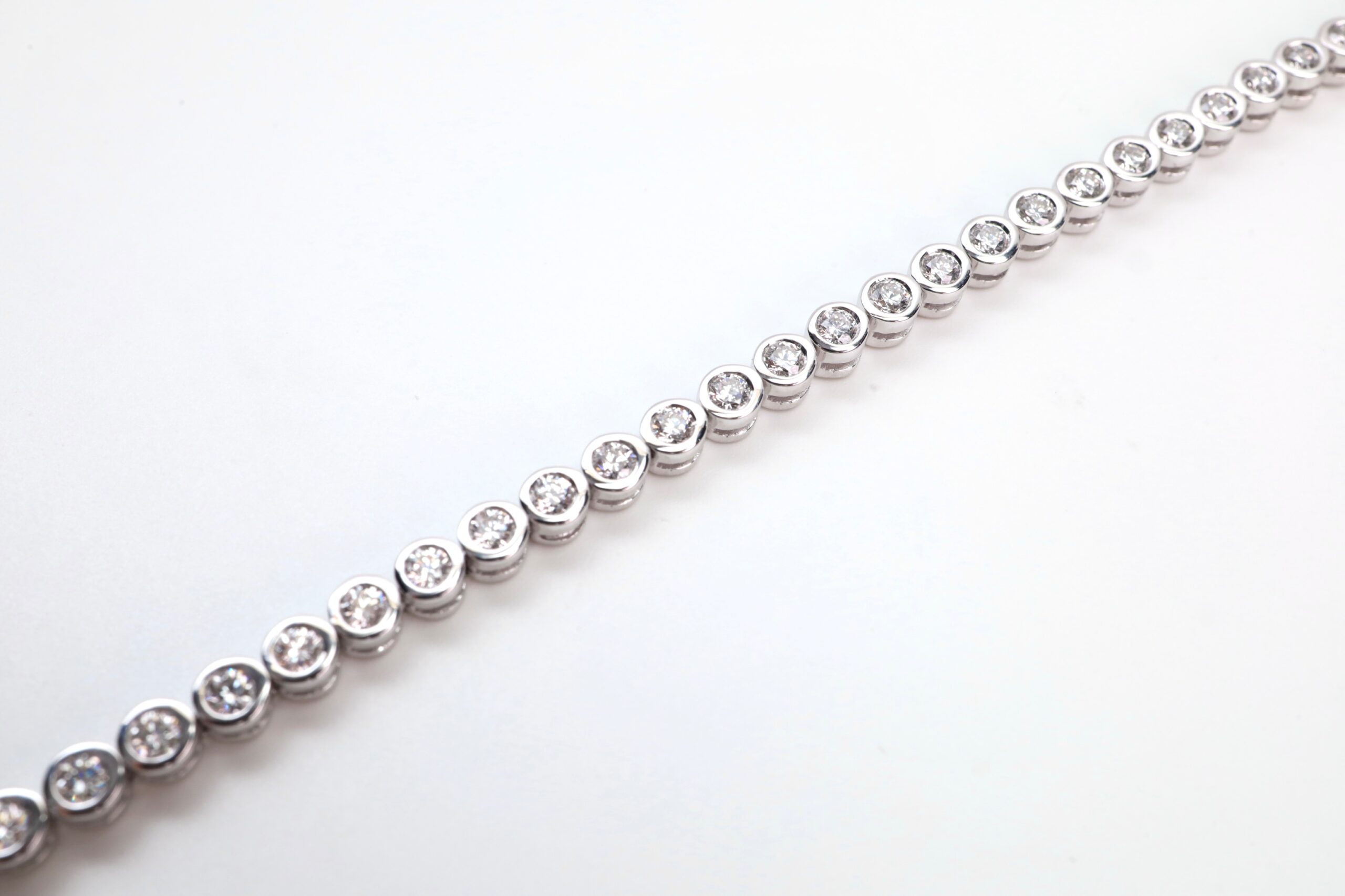 2.52 Carat Bezel-Set Diamond Tennis Bracelet in 18K White Gold - Image 3