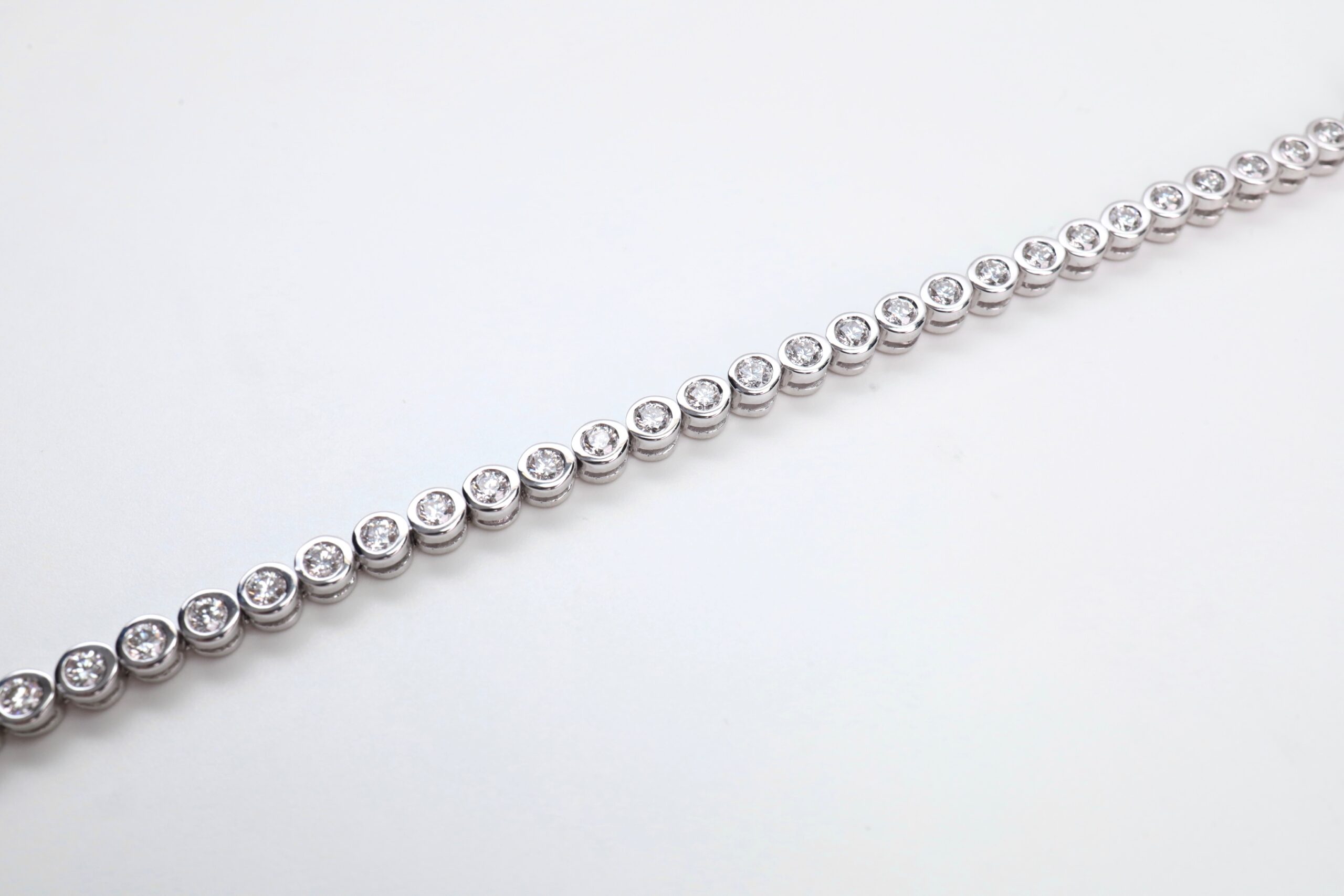 2.52 Carat Bezel-Set Diamond Tennis Bracelet in 18K White Gold - Image 11