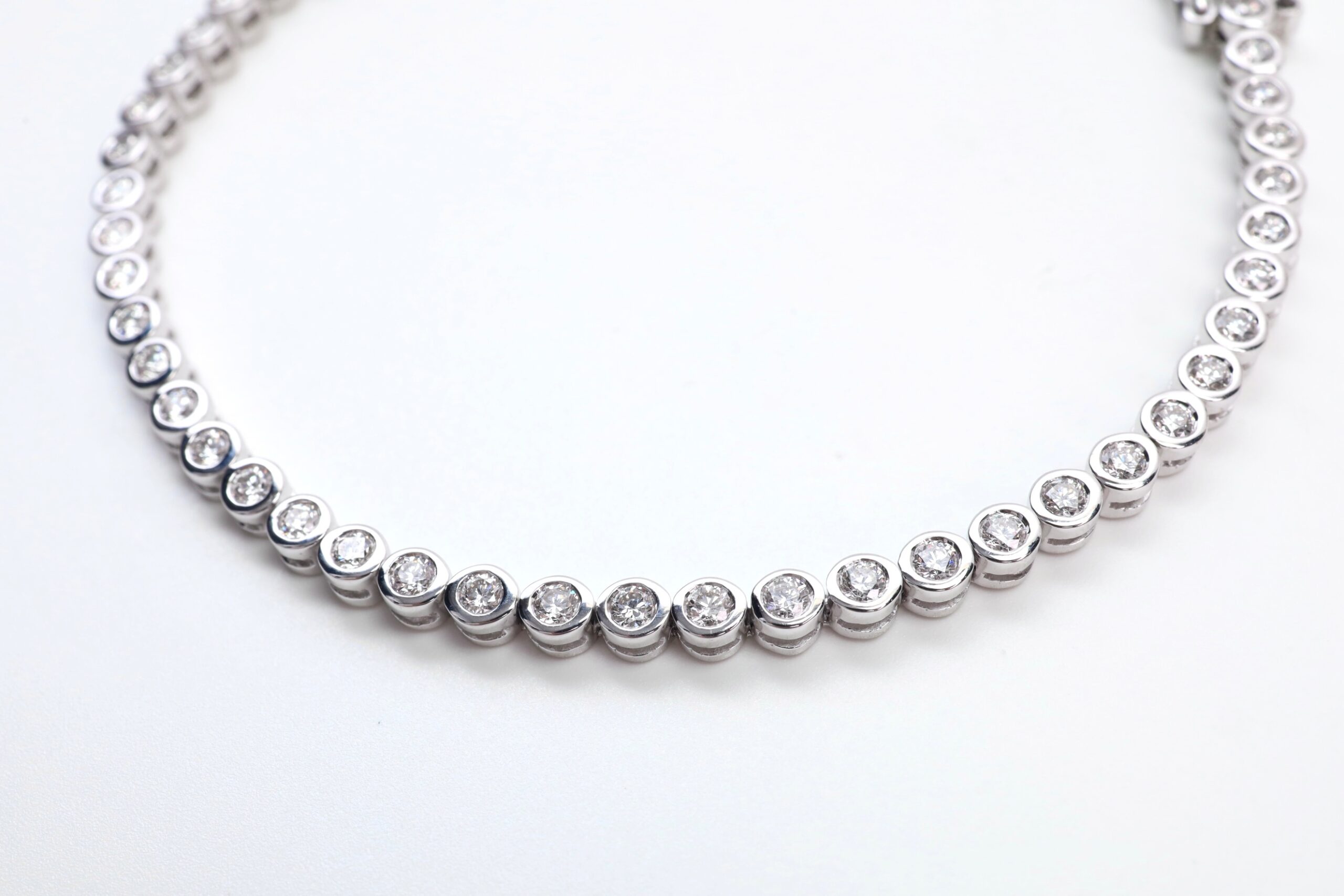 2.52 Carat Bezel-Set Diamond Tennis Bracelet in 18K White Gold - Image 12