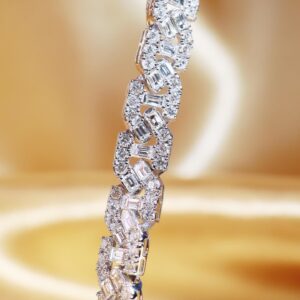 CHAIN! 8.66TCW F/VS Diamonds in 14K Solid White Gold Bracelet Hiphop Bangle