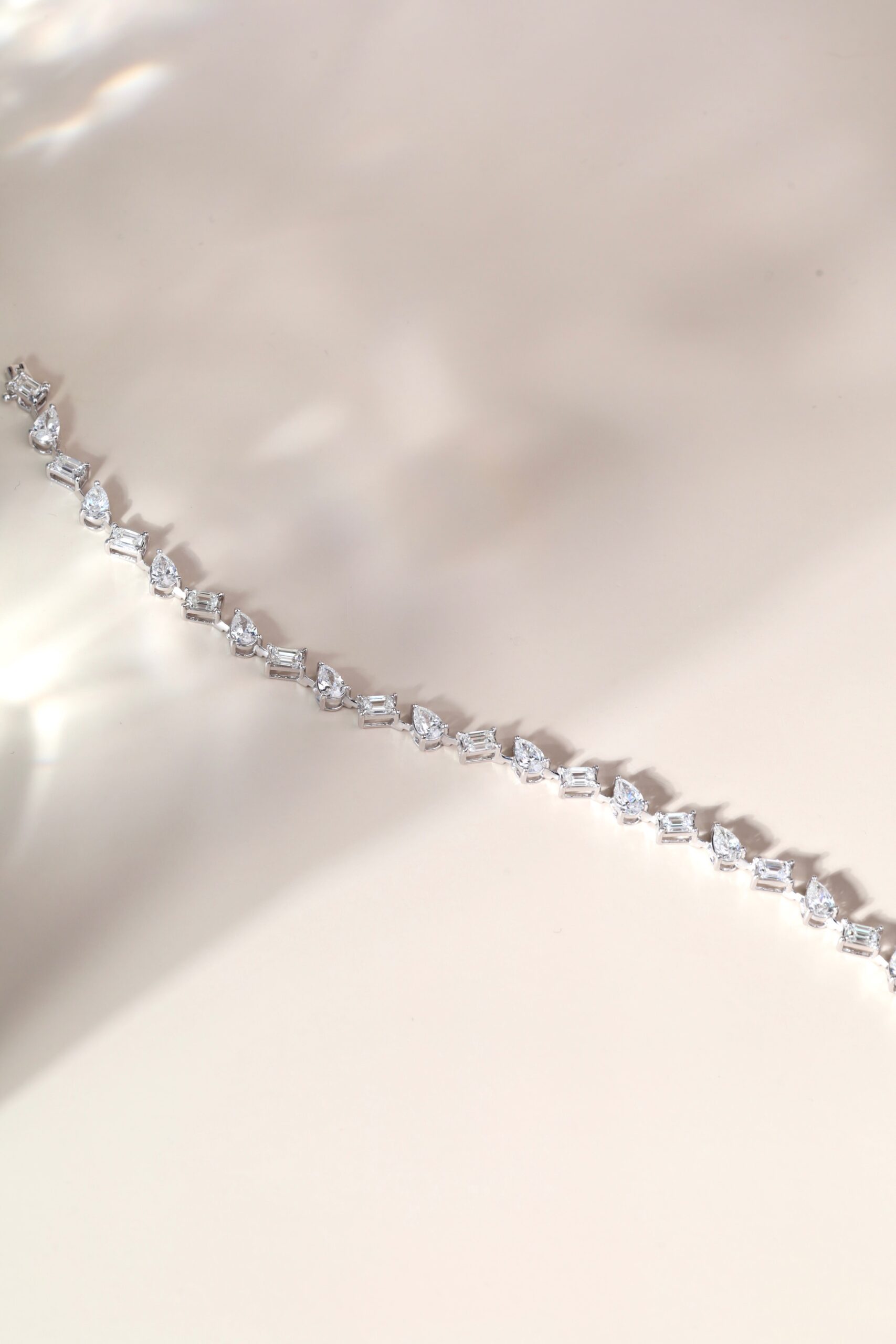 6.13 Carat Pear and Emerald-Cut Diamond Bracelet in 18K White Gold - Image 6