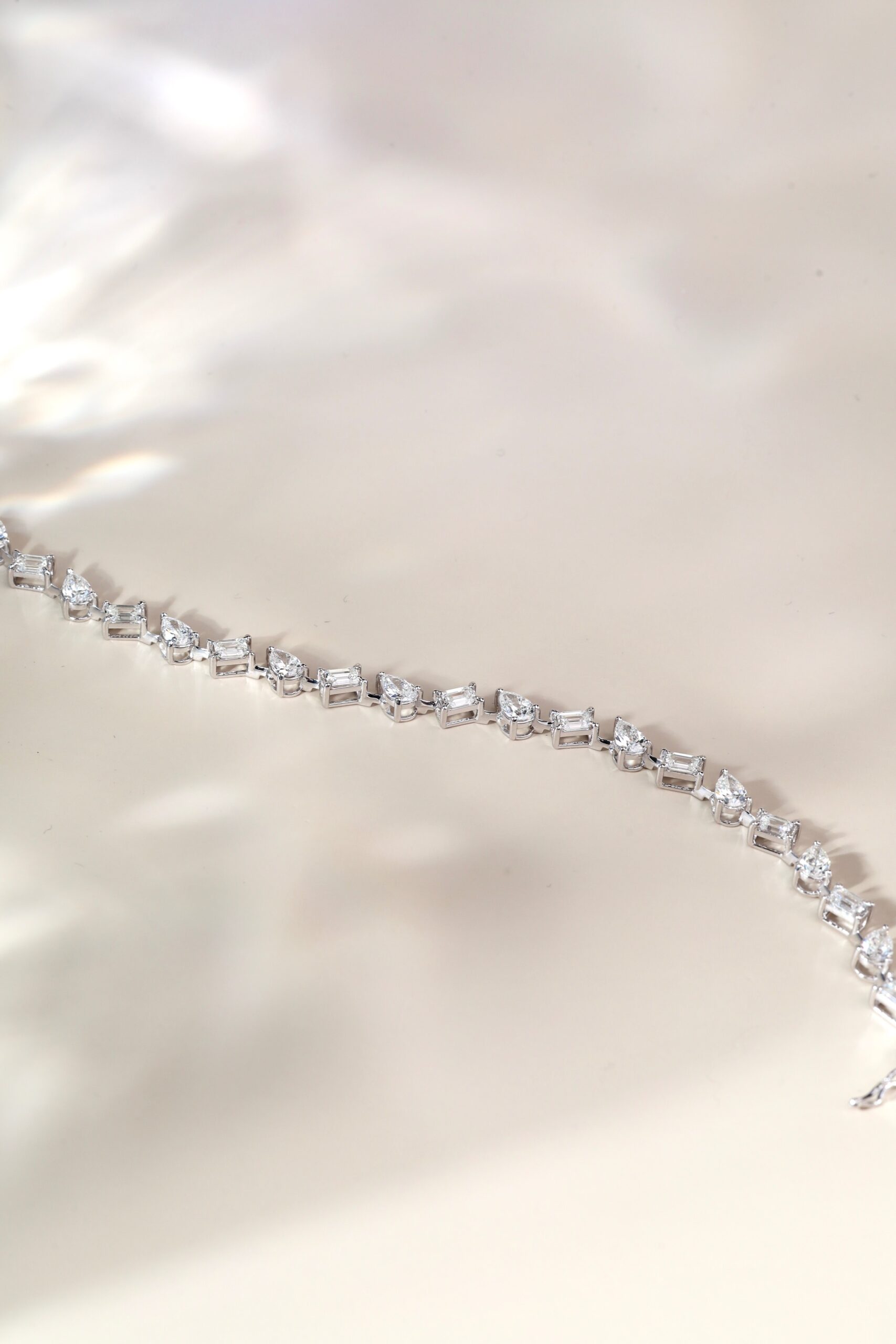6.13 Carat Pear and Emerald-Cut Diamond Bracelet in 18K White Gold - Image 12