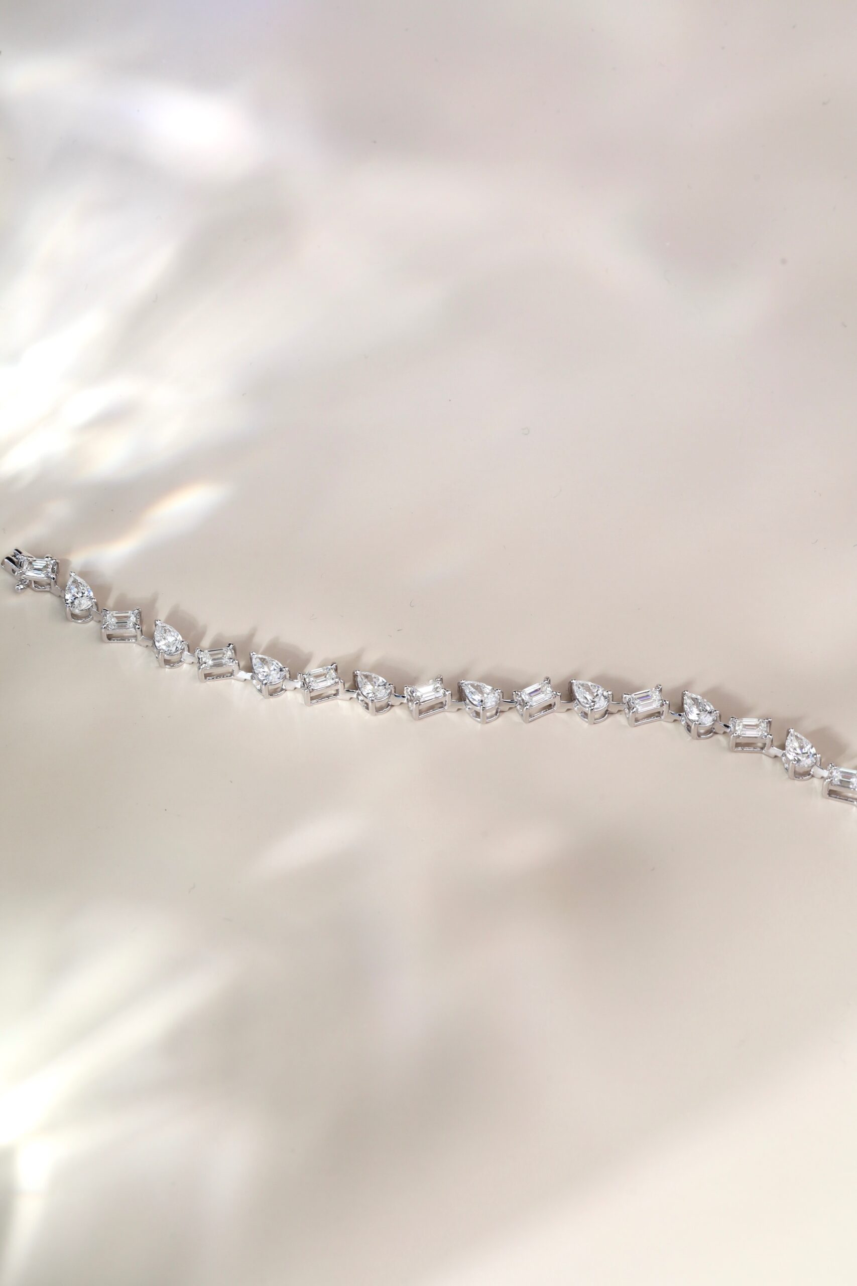 6.13 Carat Pear and Emerald-Cut Diamond Bracelet in 18K White Gold - Image 10