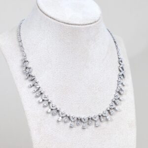 10.54 Carat Fancy Diamond Necklace in 18K White Gold