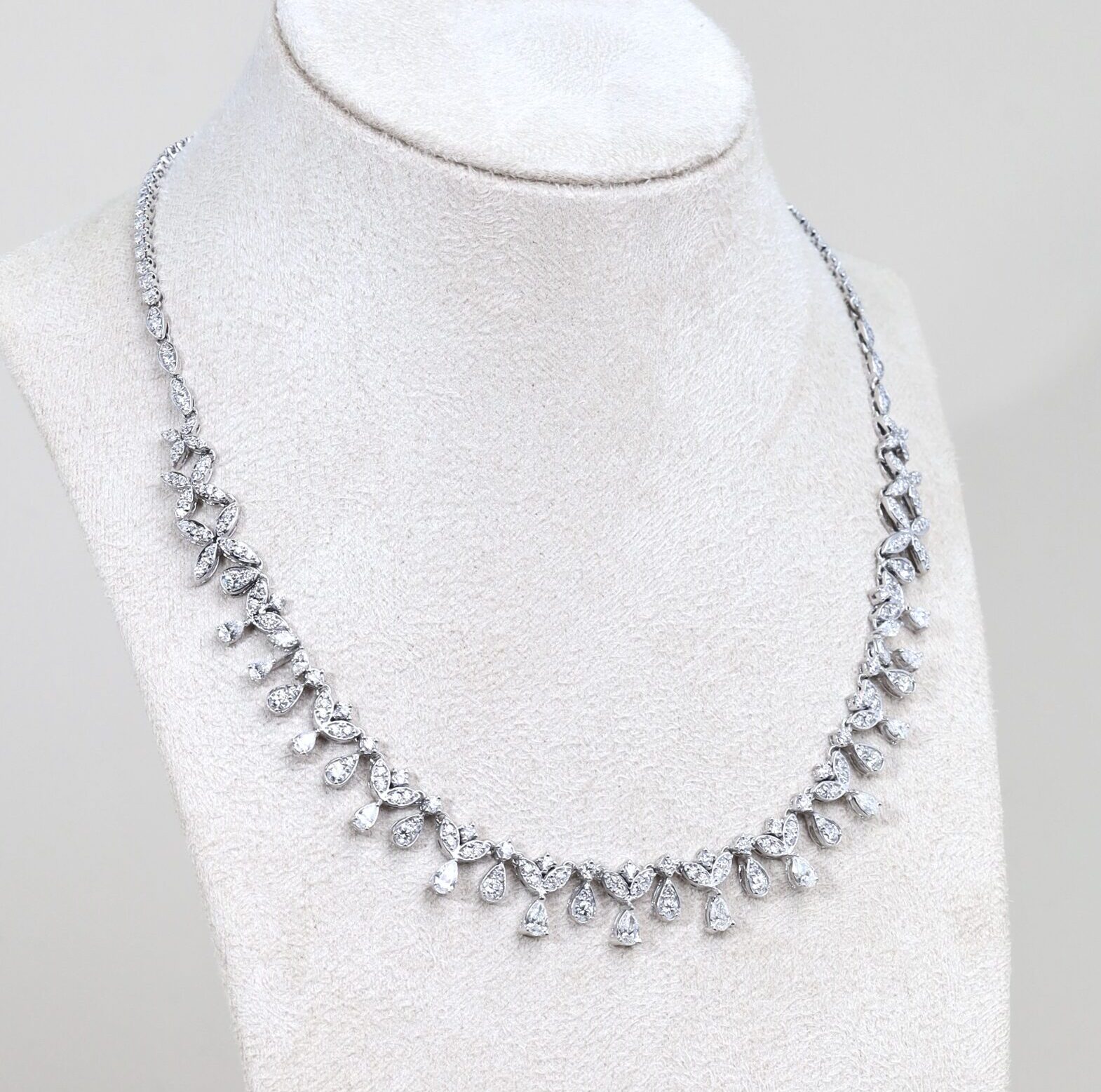 10.54 Carat Fancy Diamond Necklace in 18K White Gold