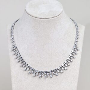 21.41 Carat Fancy Diamond Necklace in 18K White Gold