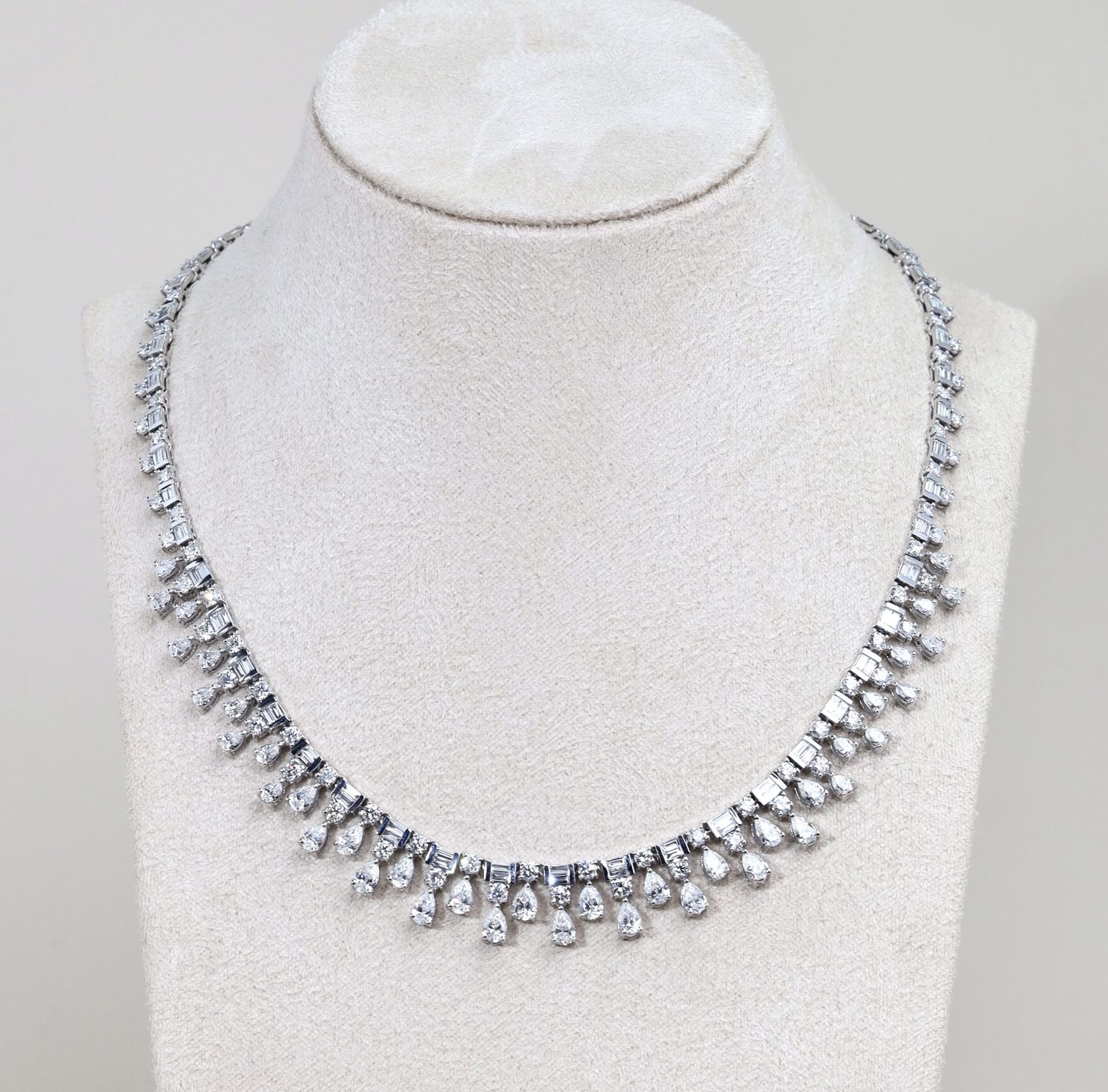21.41 Carat Fancy Diamond Necklace in 18K White Gold