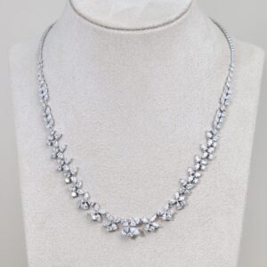 12.88 Carat Fancy-Cut Diamond Necklace in 18K White Gold