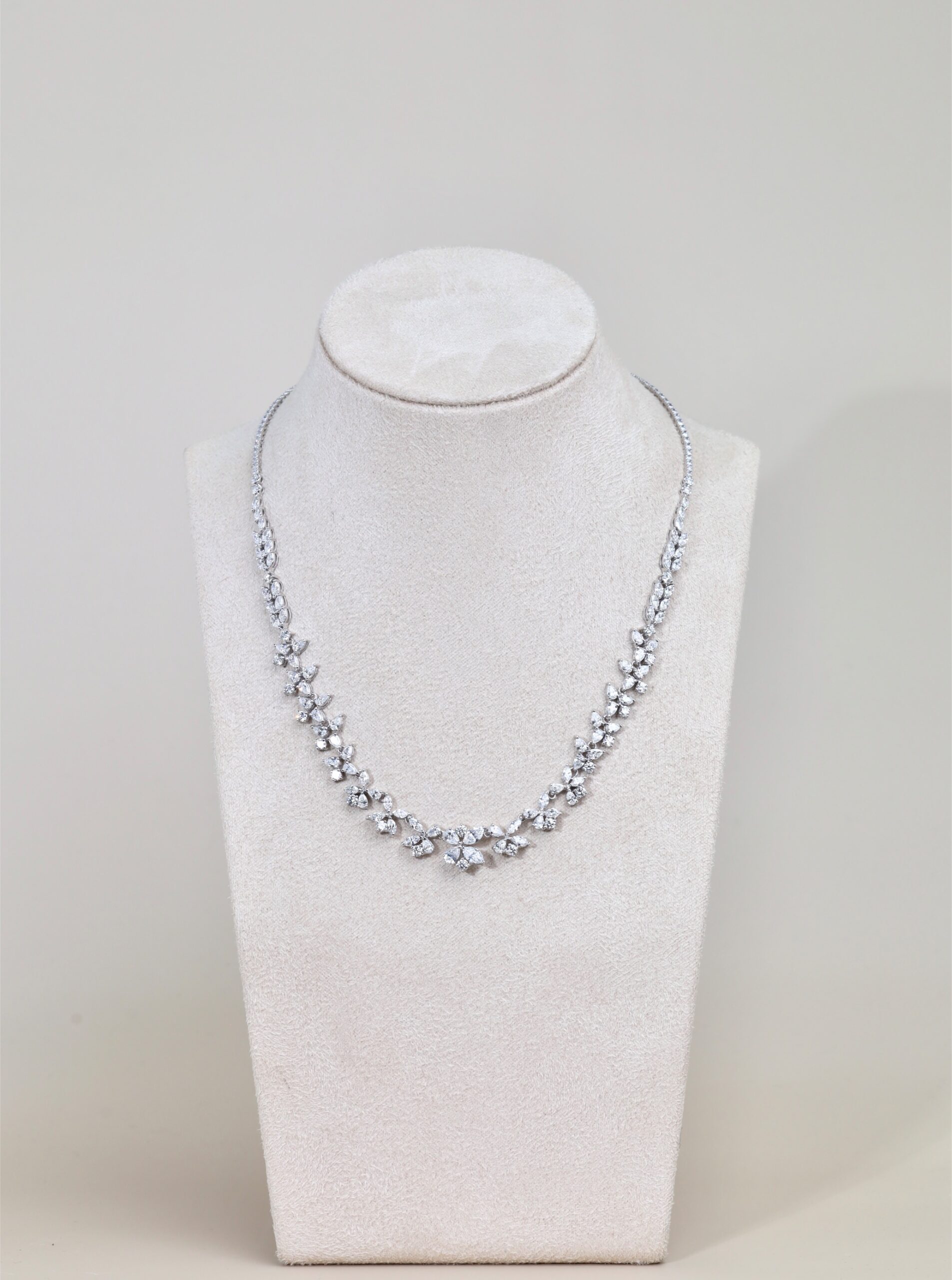 12.88 Carat Fancy-Cut Diamond Necklace in 18K White Gold - Image 4