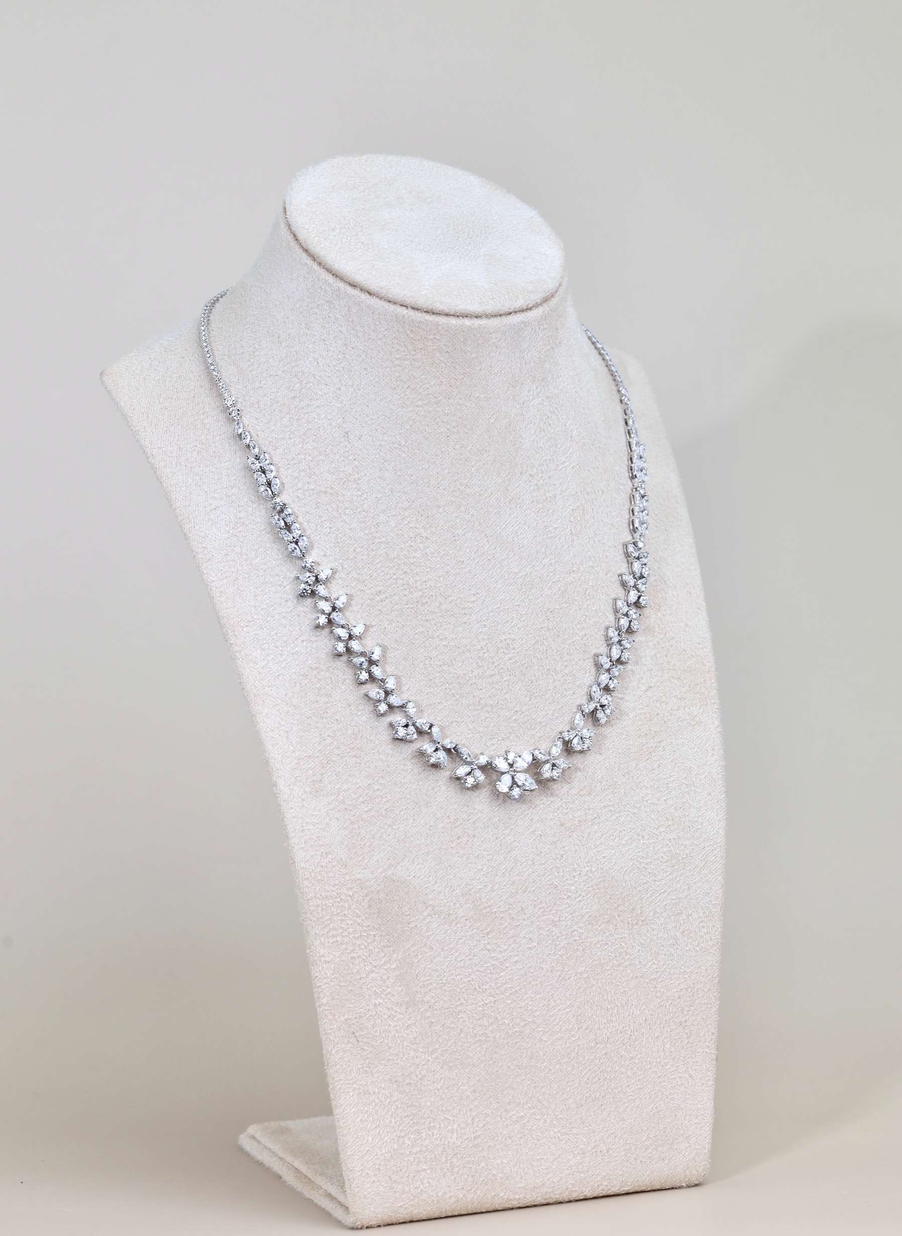 12.88 Carat Fancy-Cut Diamond Necklace in 18K White Gold - Image 2