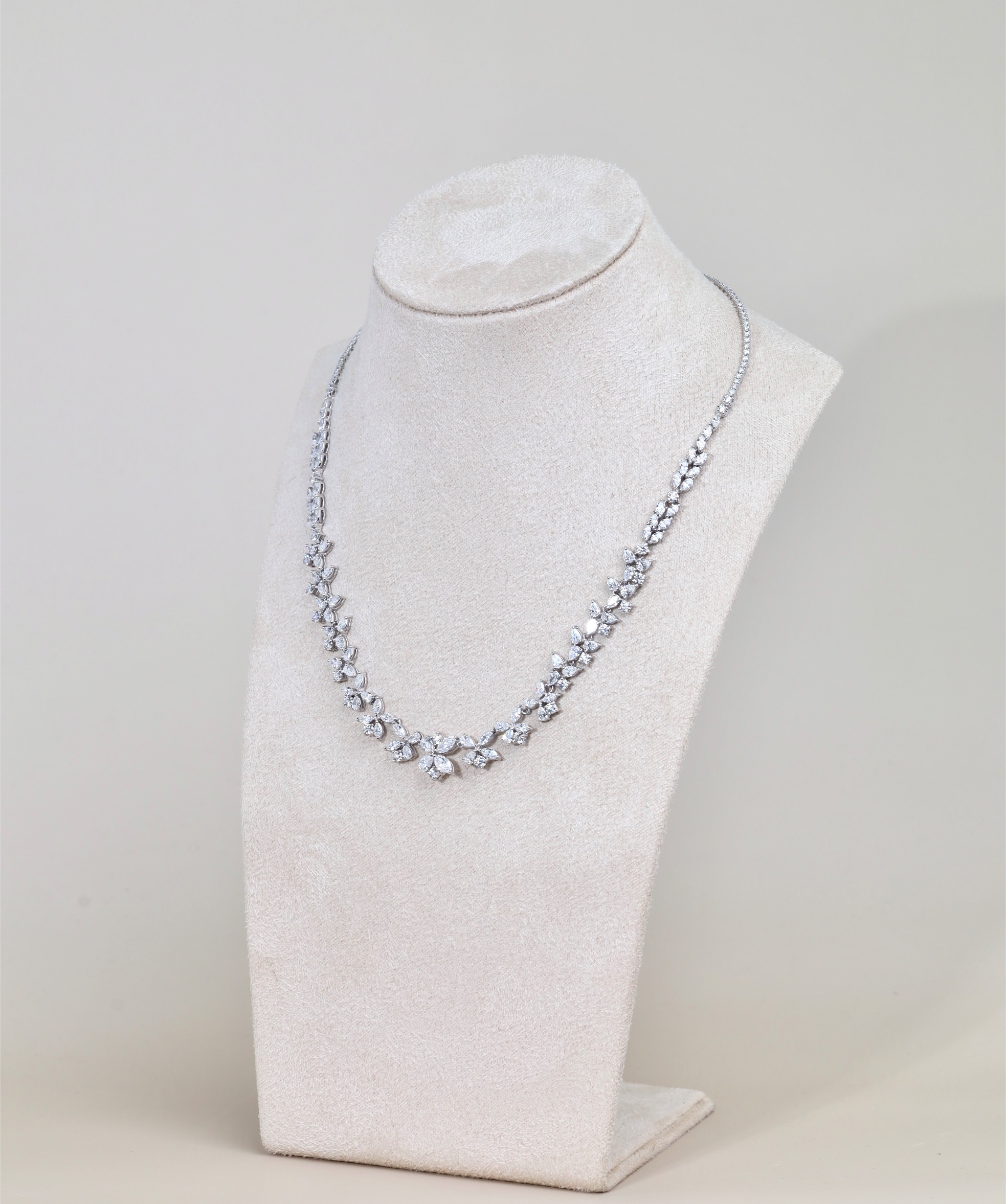 12.88 Carat Fancy-Cut Diamond Necklace in 18K White Gold - Image 5
