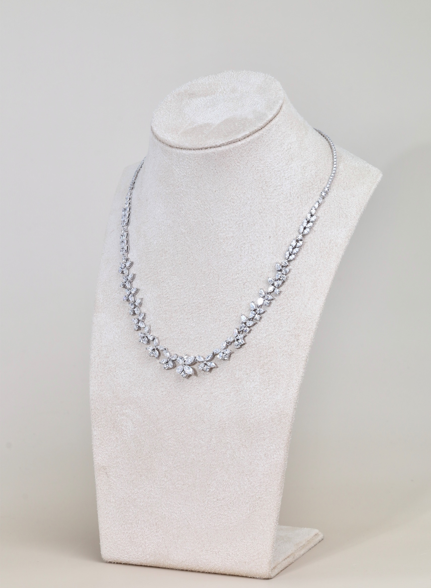 12.88 Carat Fancy-Cut Diamond Necklace in 18K White Gold - Image 6