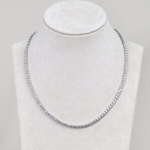 8.10 Carat Semi-Eternity Diamond Necklace in 18K White Gold