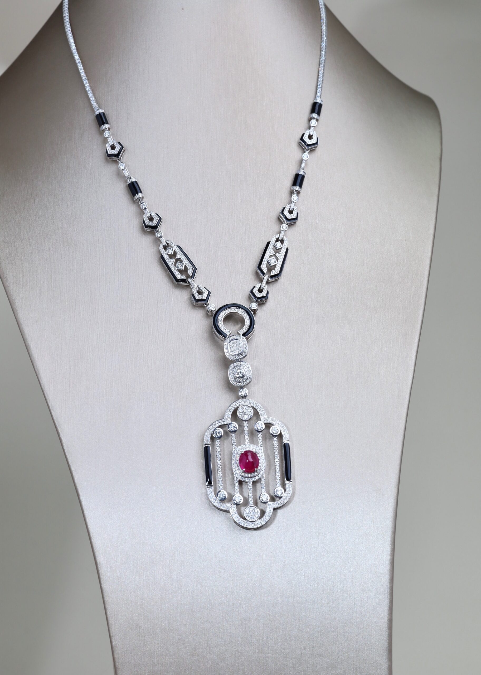 4.13 Carat Burmese Ruby and Diamond Pendant Necklace in 18K White Gold - Image 5