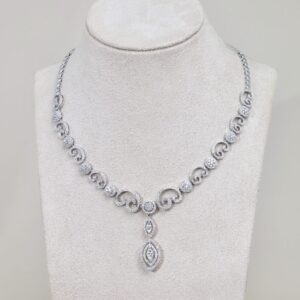 5.75 Carat Diamond Signature Necklace in 18K White Gold