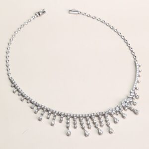 10.57 Carat Fancy Diamond Necklace in 18K White Gold