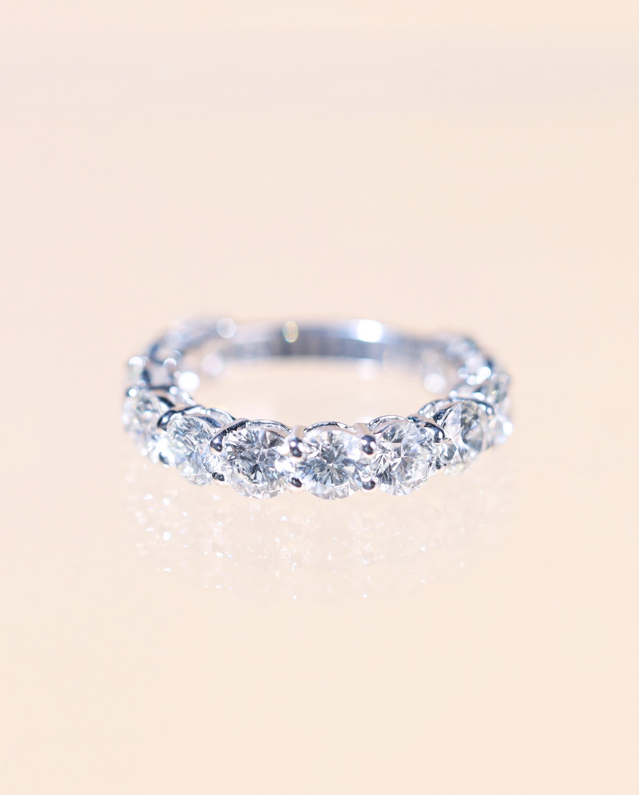 3.00 Carat Round Natural Diamond Ring in 18K White Gold - Image 6