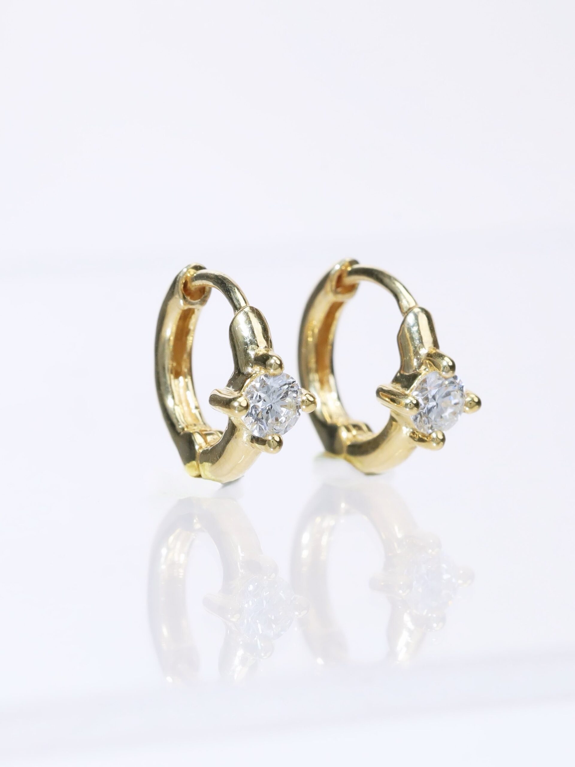 Everyday Chic 0.40 Carat Diamond Huggie Hoop Earrings in 18K Yellow Gold - Image 2